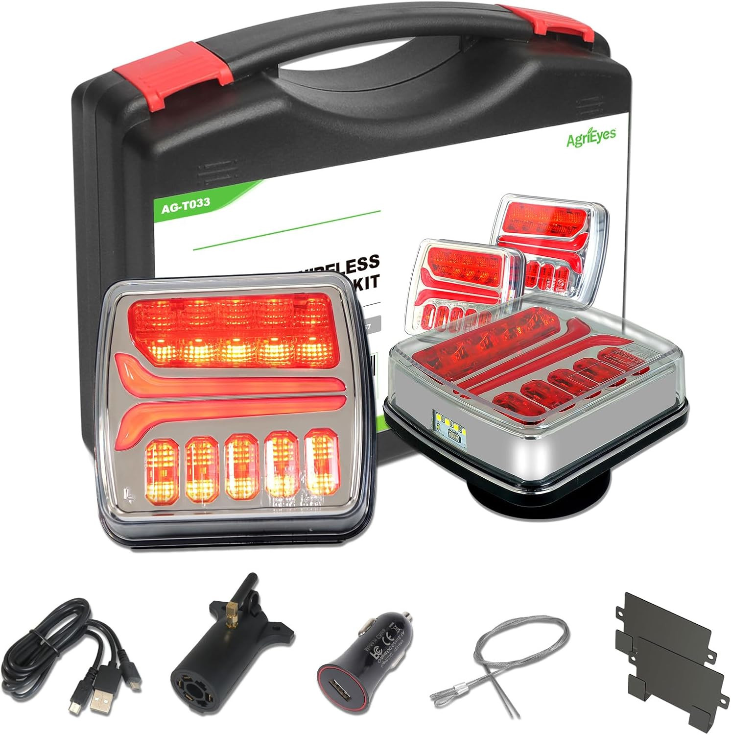Wireless Trailer Lights, Magnetic Tow Tail Light Kit (T033)