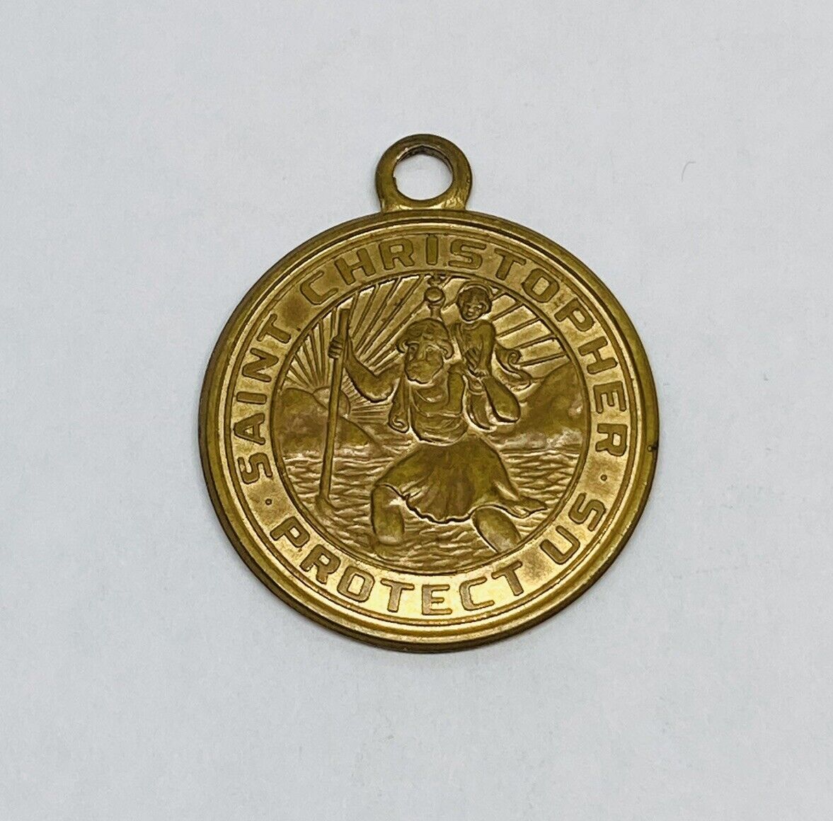 Vintage St Christopher Pendant Medal Postage Guaranteed San Juan Capistrano 18