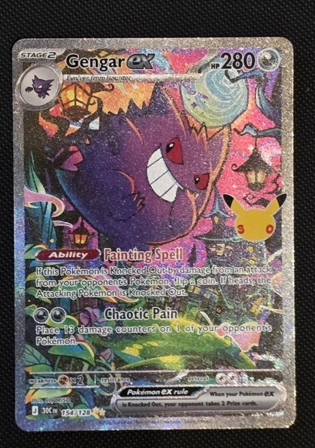 Pokemon 30th Anniversary Gengar EX SIR 154/128 In Hand