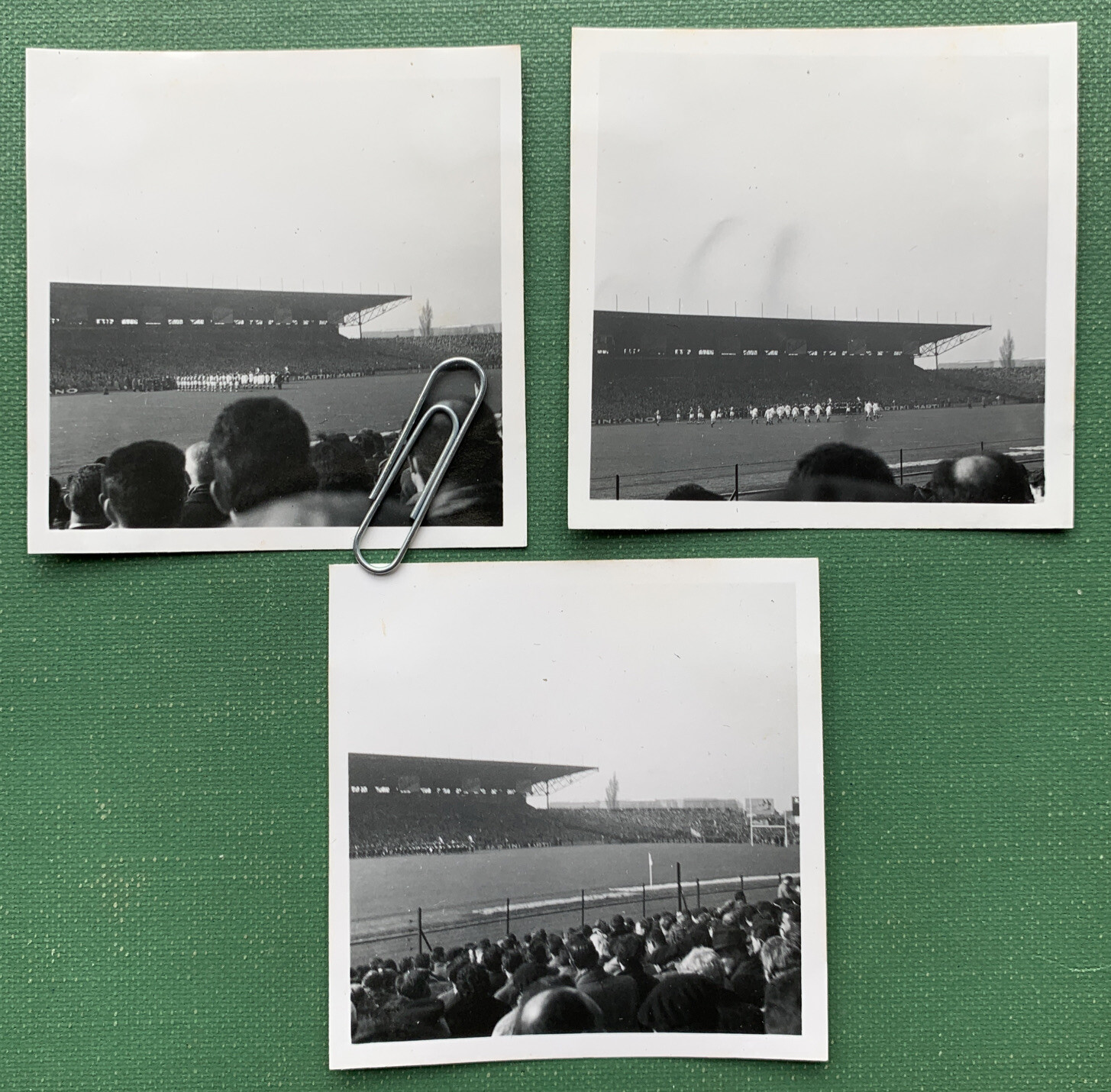 3 x Vintage Photographs 1958 England v France Rugby Match Stade Yves-du-Manoir