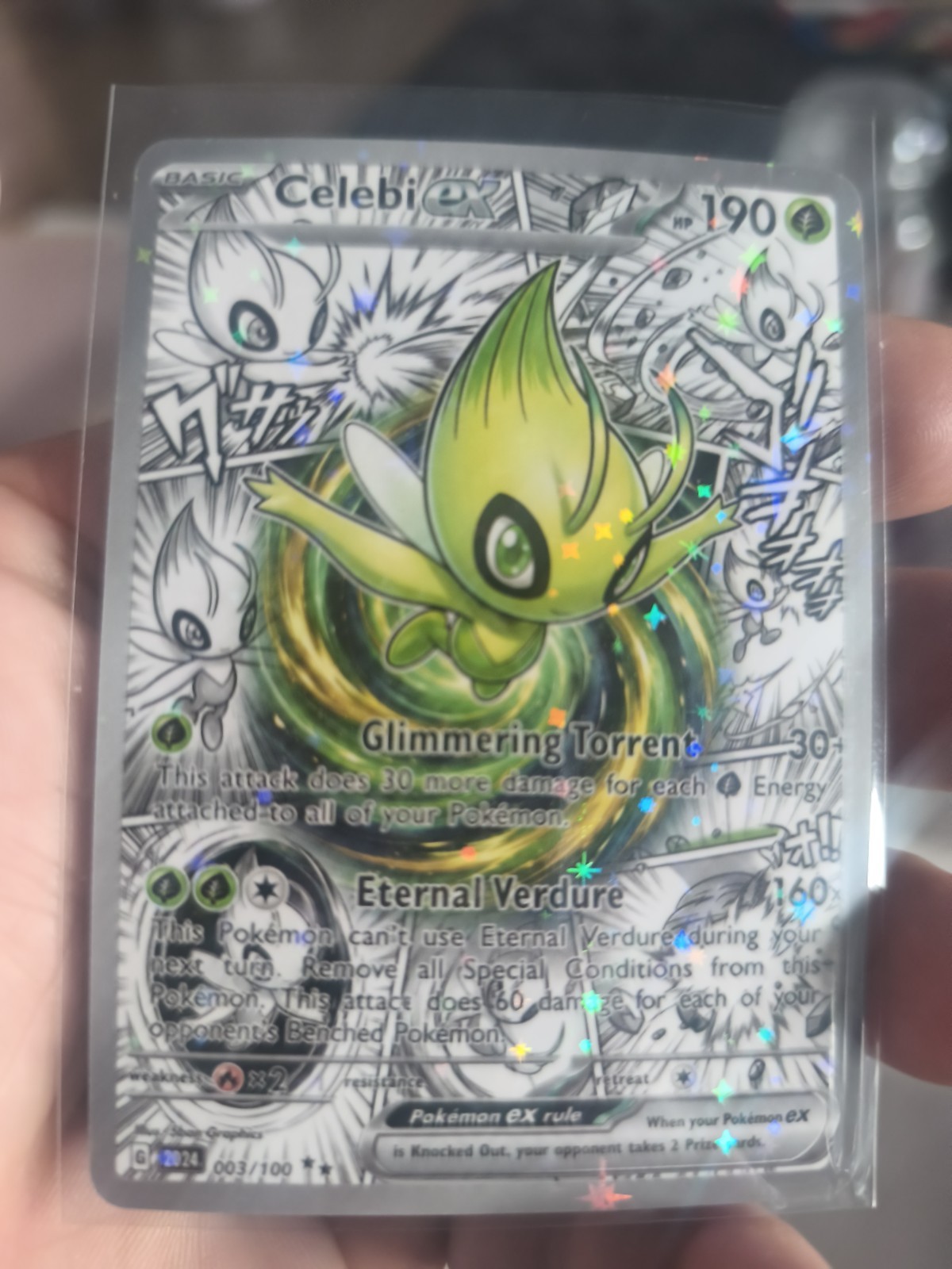 Pokemon CCG Celebi Ex Manga Custom CCG Card In Excellent Condition Custom CCG Card