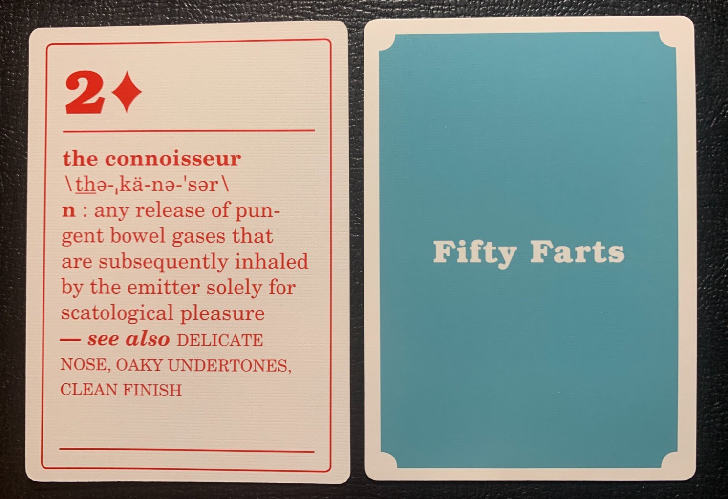 swap playing card      FIFTY FARTS      The Connoisseur      SINGLE CARD