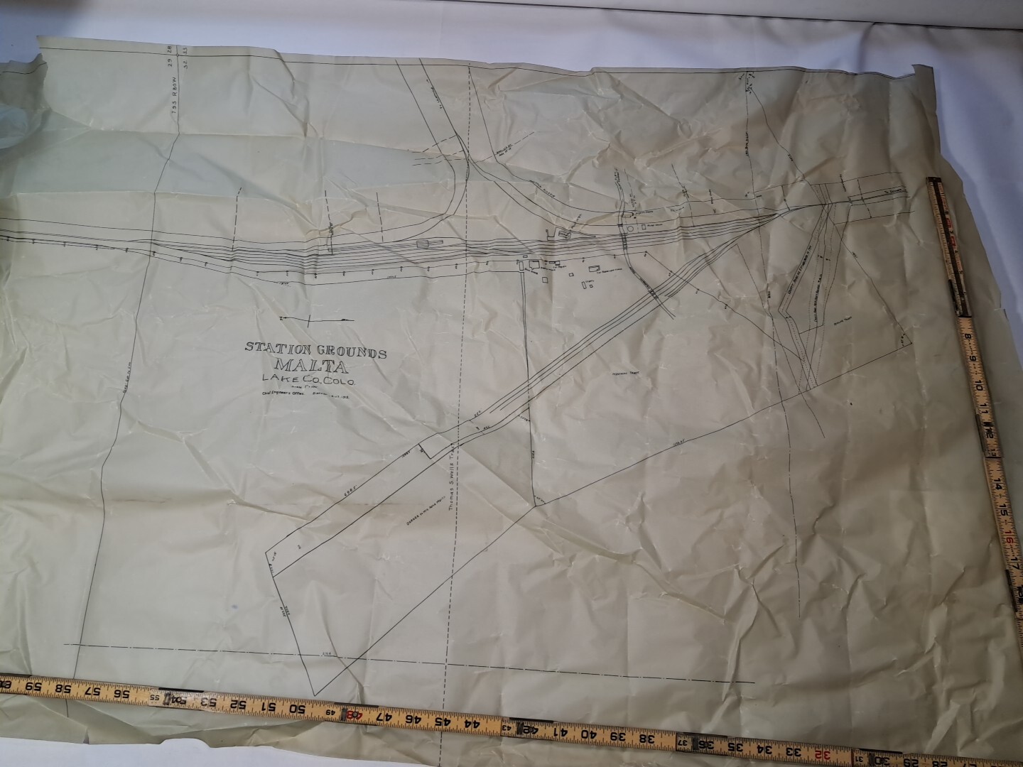Survey Plat Map Railroad Map Mineral Survey Original  Leadville, CO Map 13