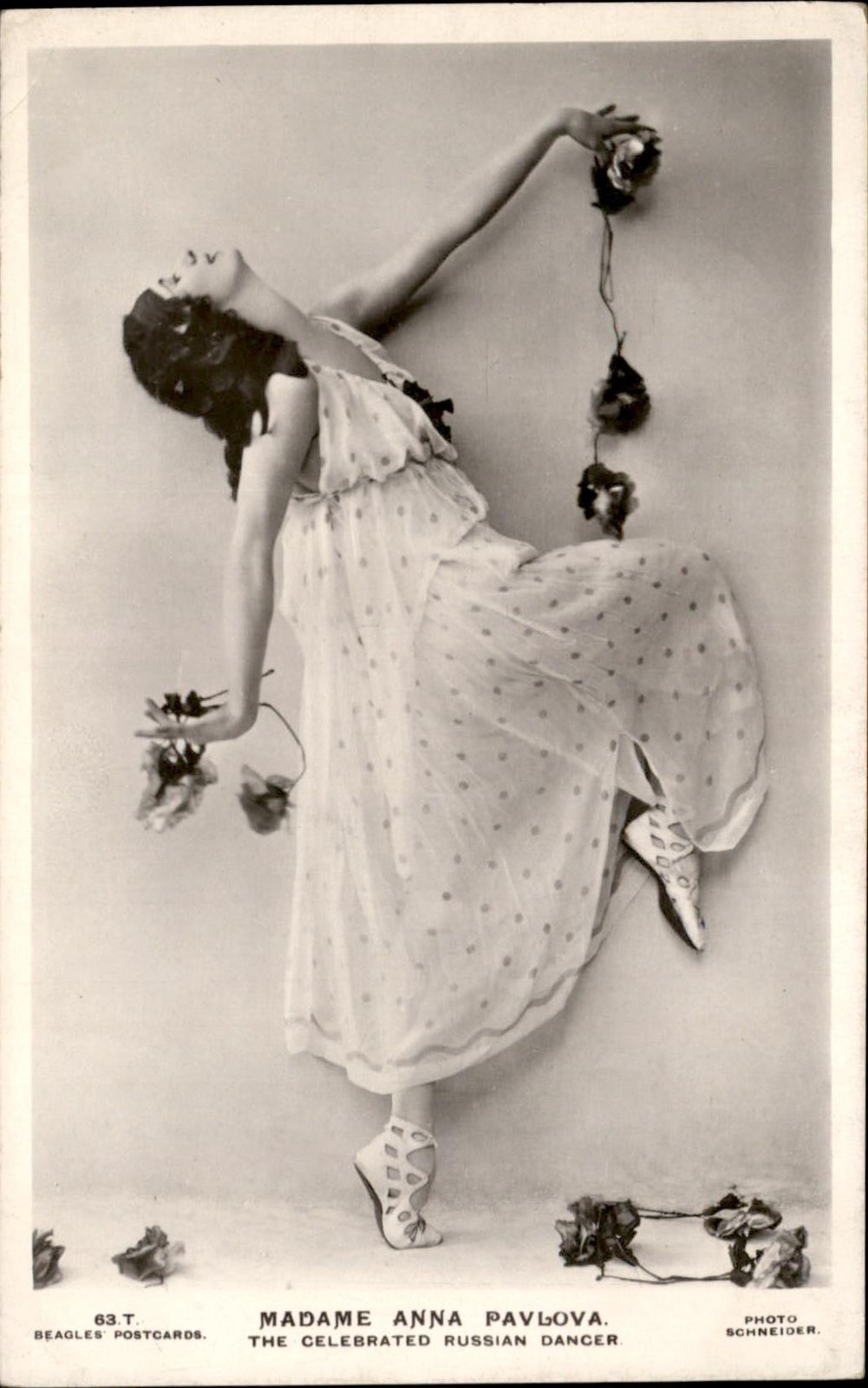 Anna Pavlova dancing Russian Ballet c1900s-10s Real Photo Postcard
