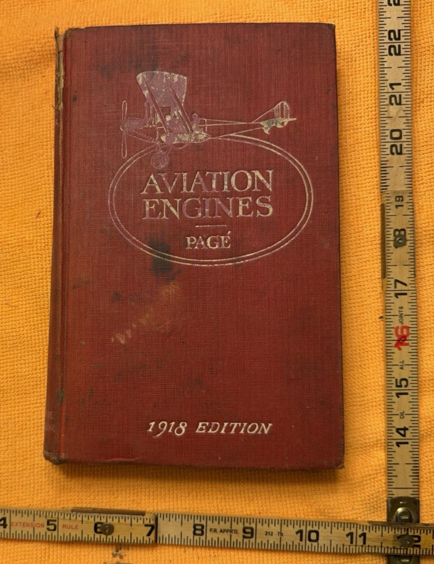 1918 Antique Aviation Engines Book Victor Pagé WWI Aircraft Mechanics Manual