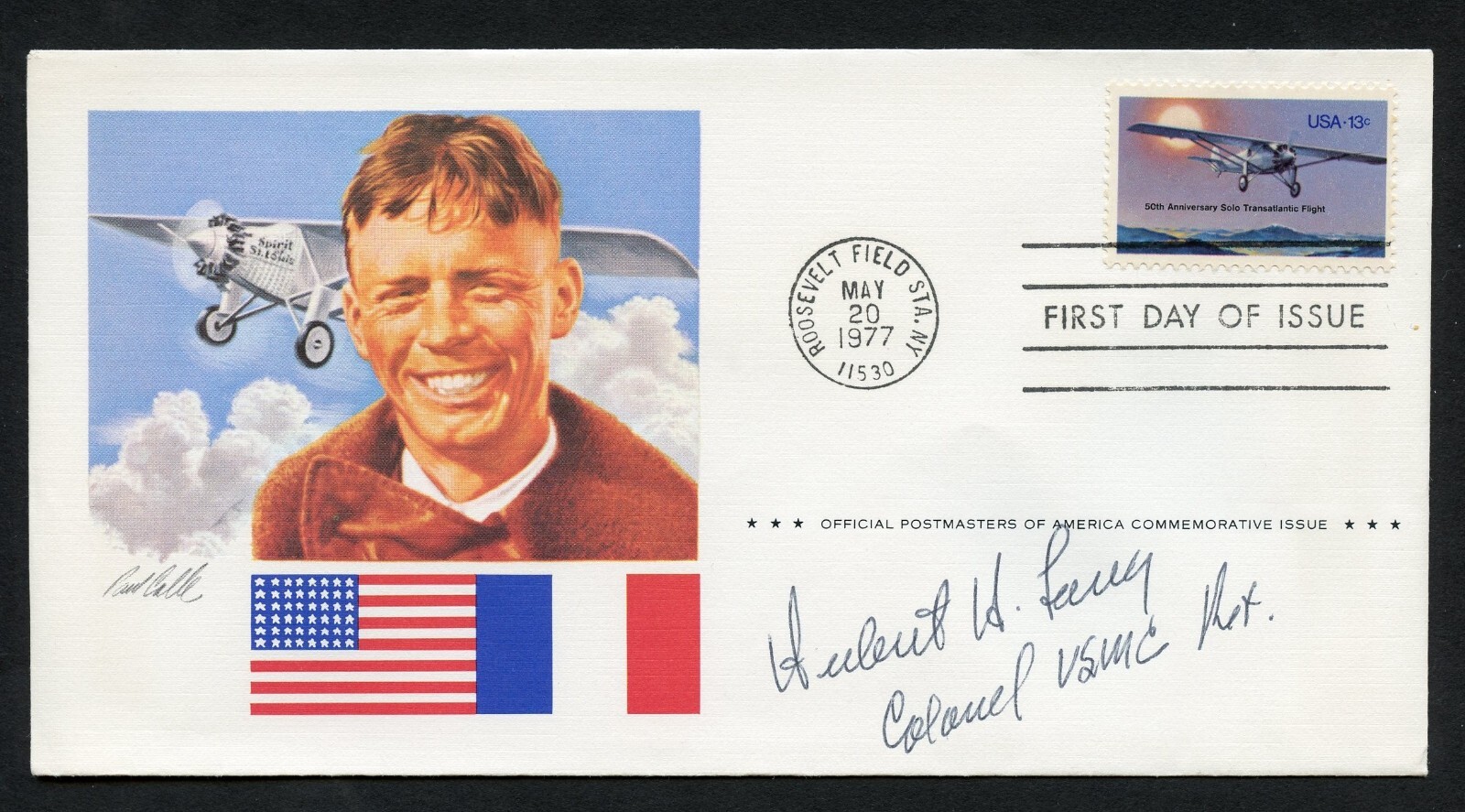 Herbert H. Long d2001 signed autograph auto First Day Cover WWII ACE USAAF