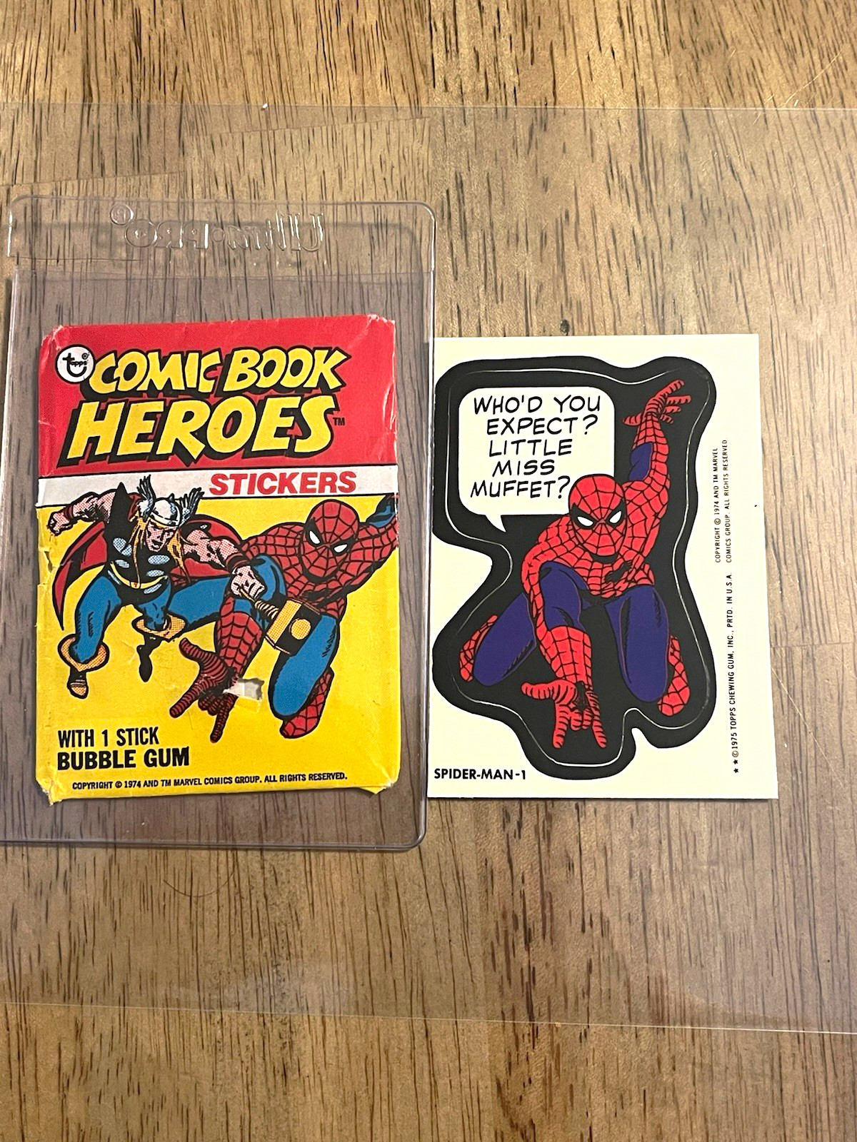 1975 Topps Spider-Man-1  and original pack wrapper Freshly pulled September 2026
