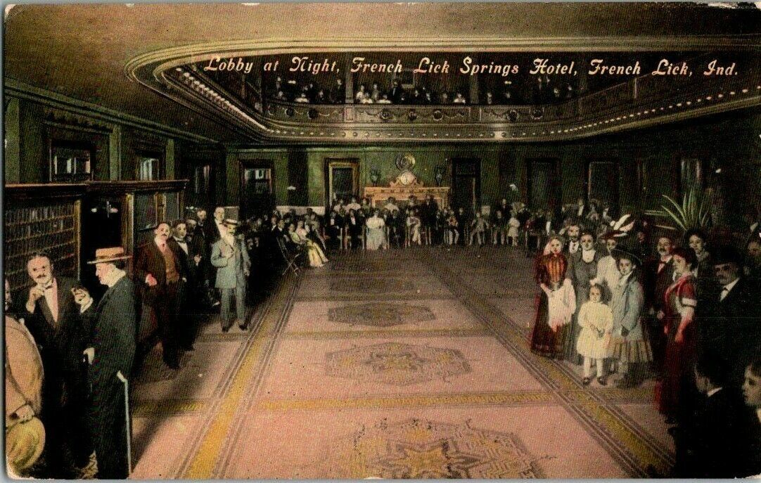 1910. LOBBY, FRENCH LICK SPRINGS HOTEL. FRENCH LICK, IND.  POSTCARD FF11