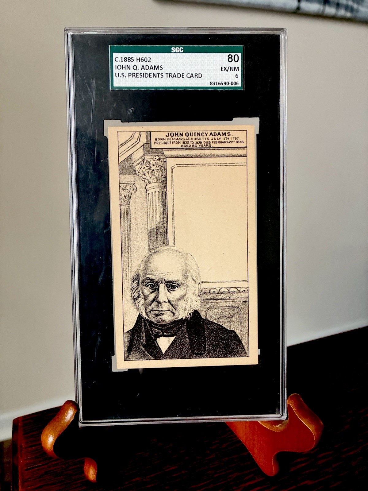 1885 JOHN QUINCY ADAMS U.S. PRESIDENTS BLANK H602 SGC 6 EX/NM POP 1 1/1 RARE