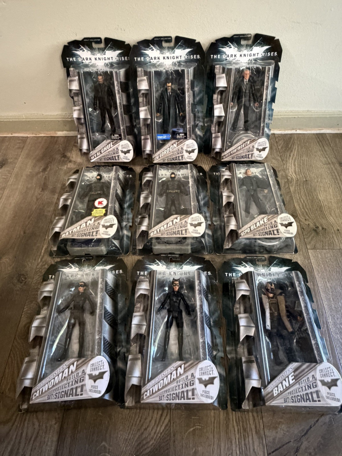 BATMAN DARK KNIGHT RISES MOVIE MASTERS FULL SET LOT OF 9 DC Figures Mattel BANE