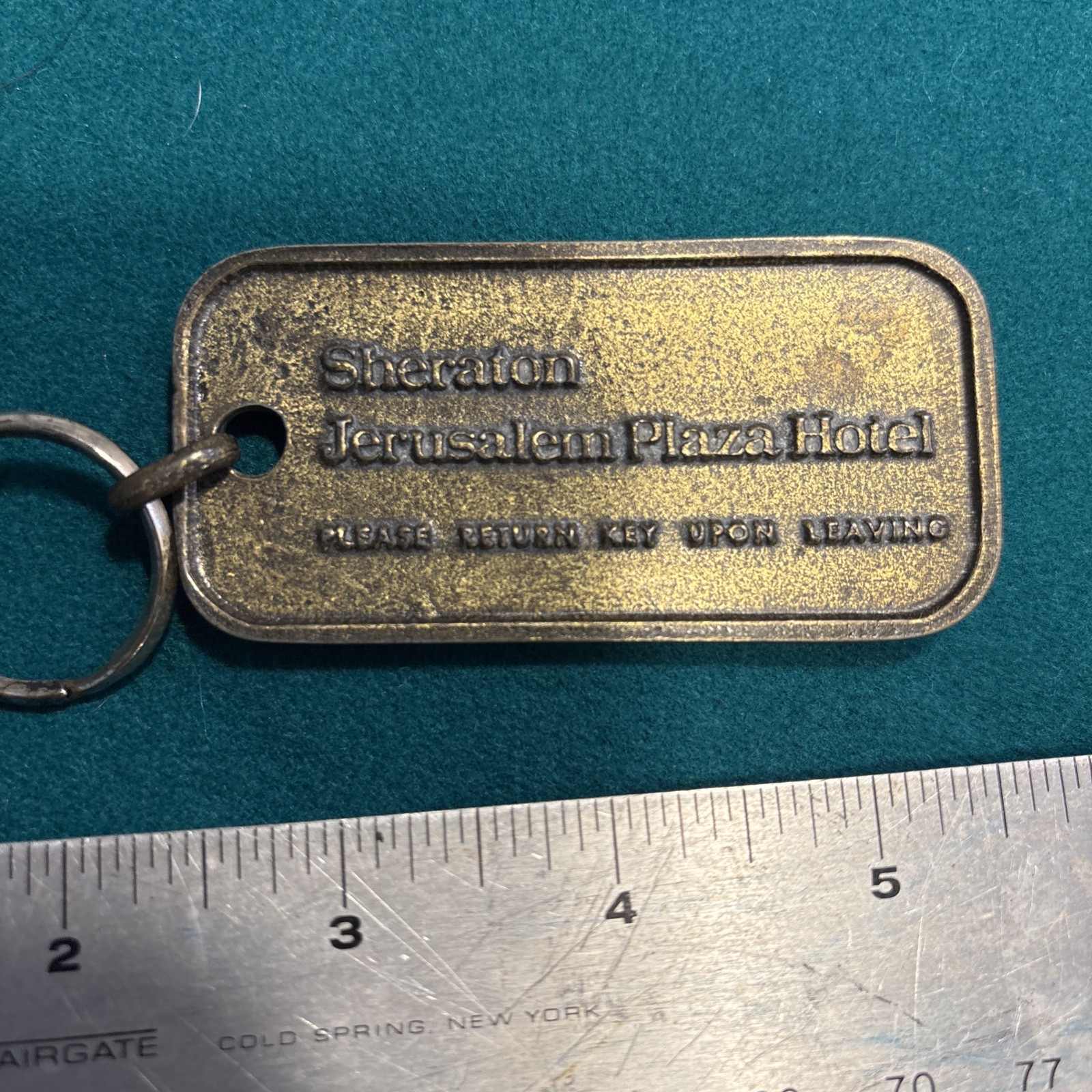 Vintage JERUSALEM PLAZA HOTEL Key Keychain Fob Sheraton Hotel Extremely Rare