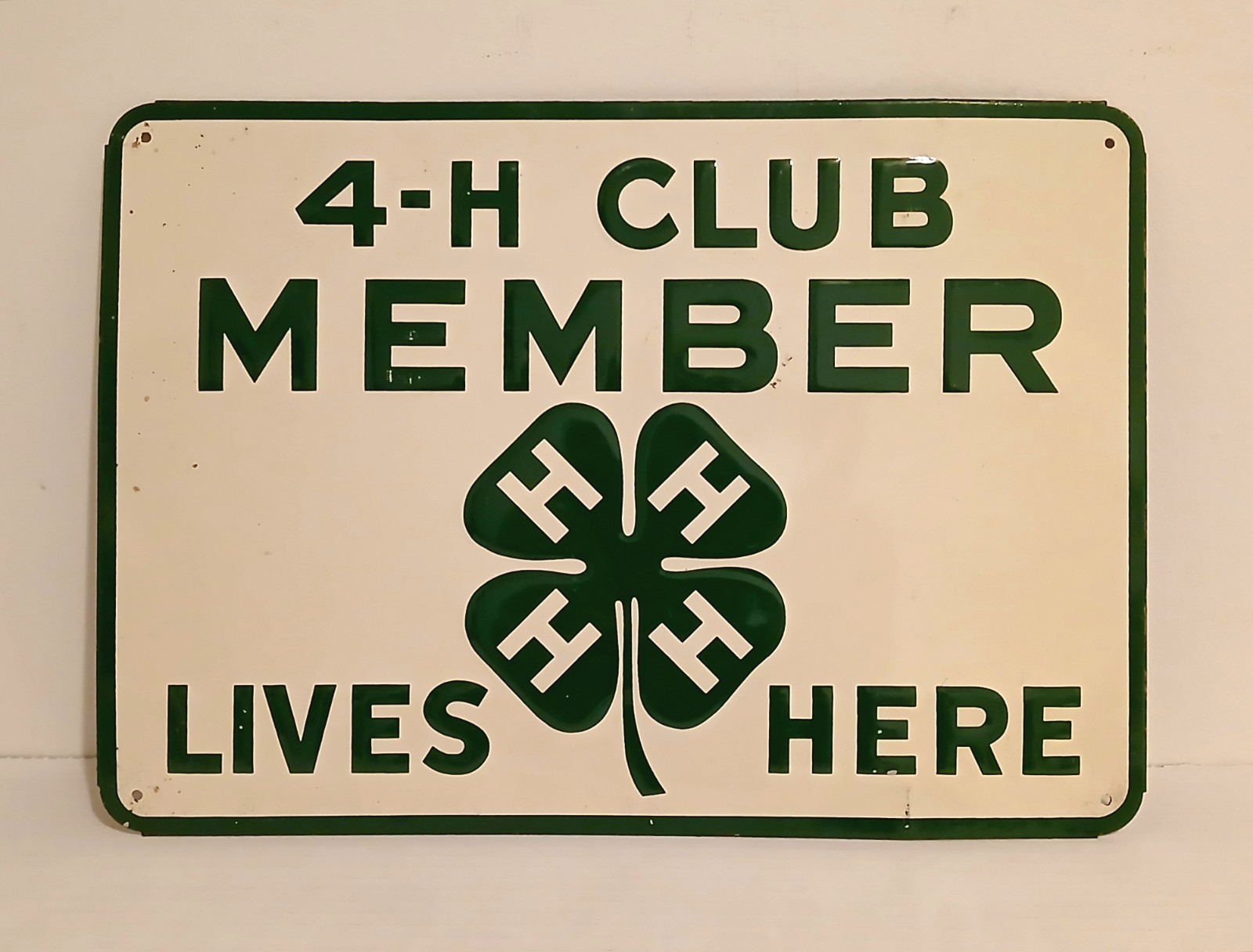 Vintage 1960's 4-H Club Member Lives Here Tin Embossed Sign