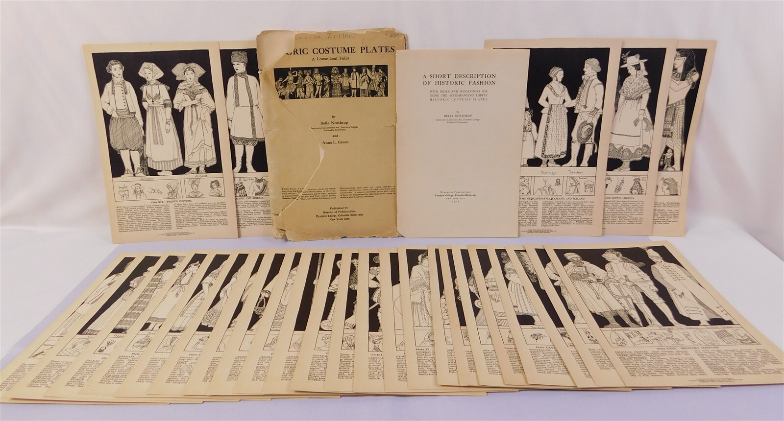 Antique 1925 A Short Description Of Historic Fashion With 28 Costume Plates