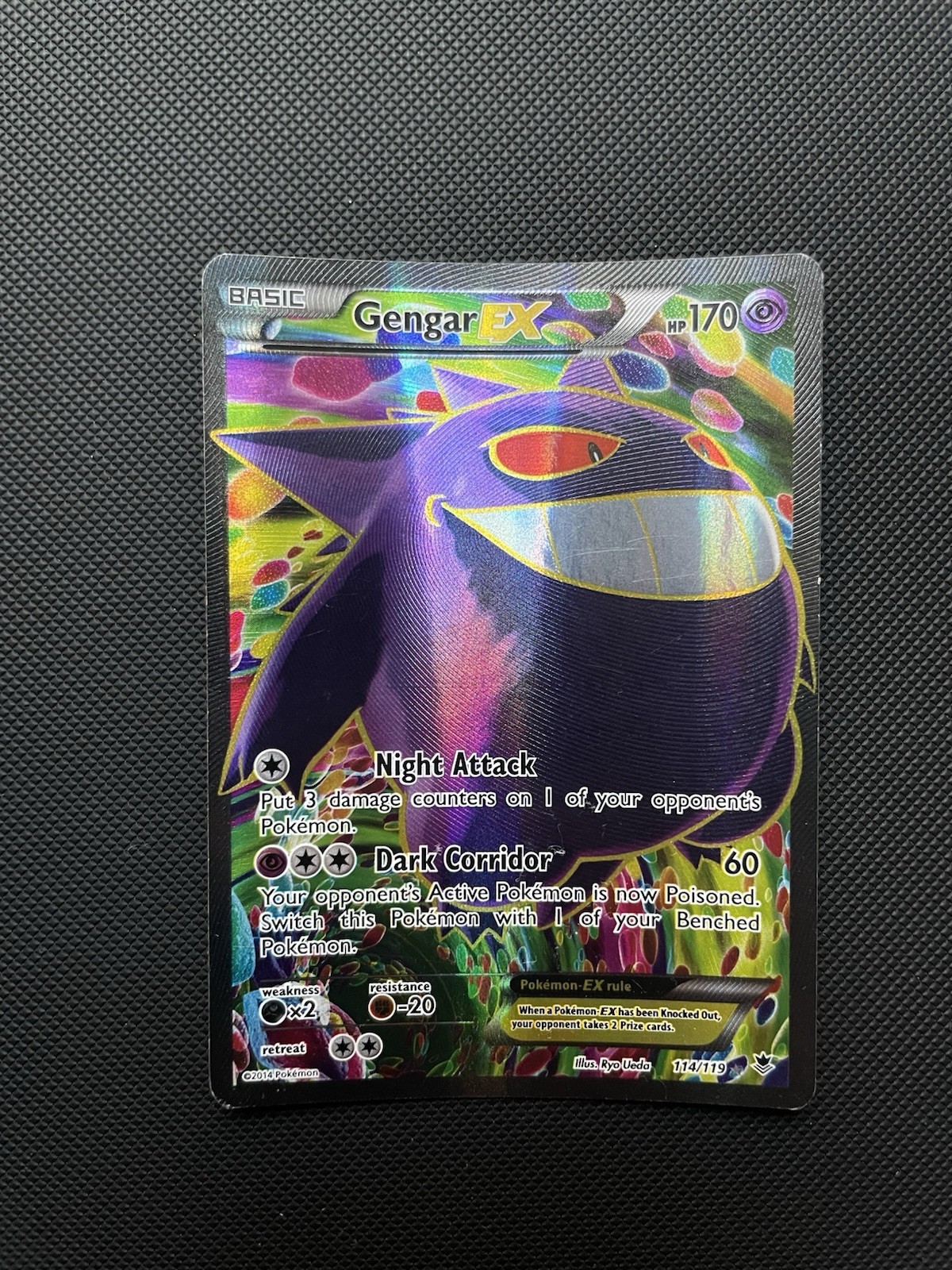 Gengar EX 114/119 Full Art Holo Ultra Rare XY - Phantom Forces Pokemon Card MP