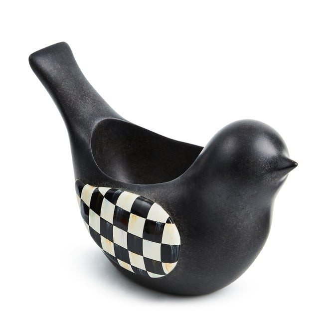 Brand New Mackenzie Childs Courtly Check Birdy Planter
