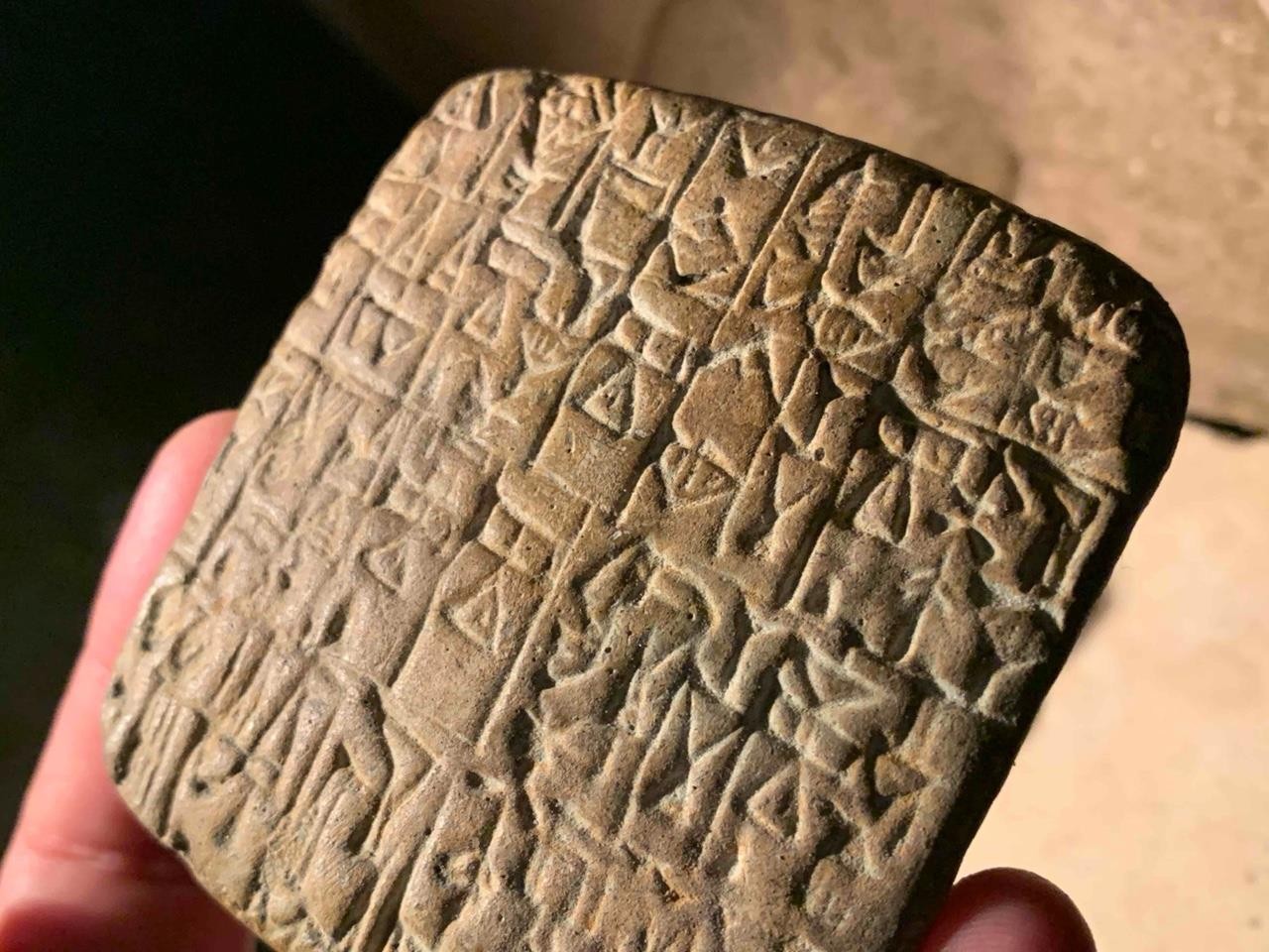 Sumerian cuneiform tablet - Shuruppak city property document. Ancient writing.