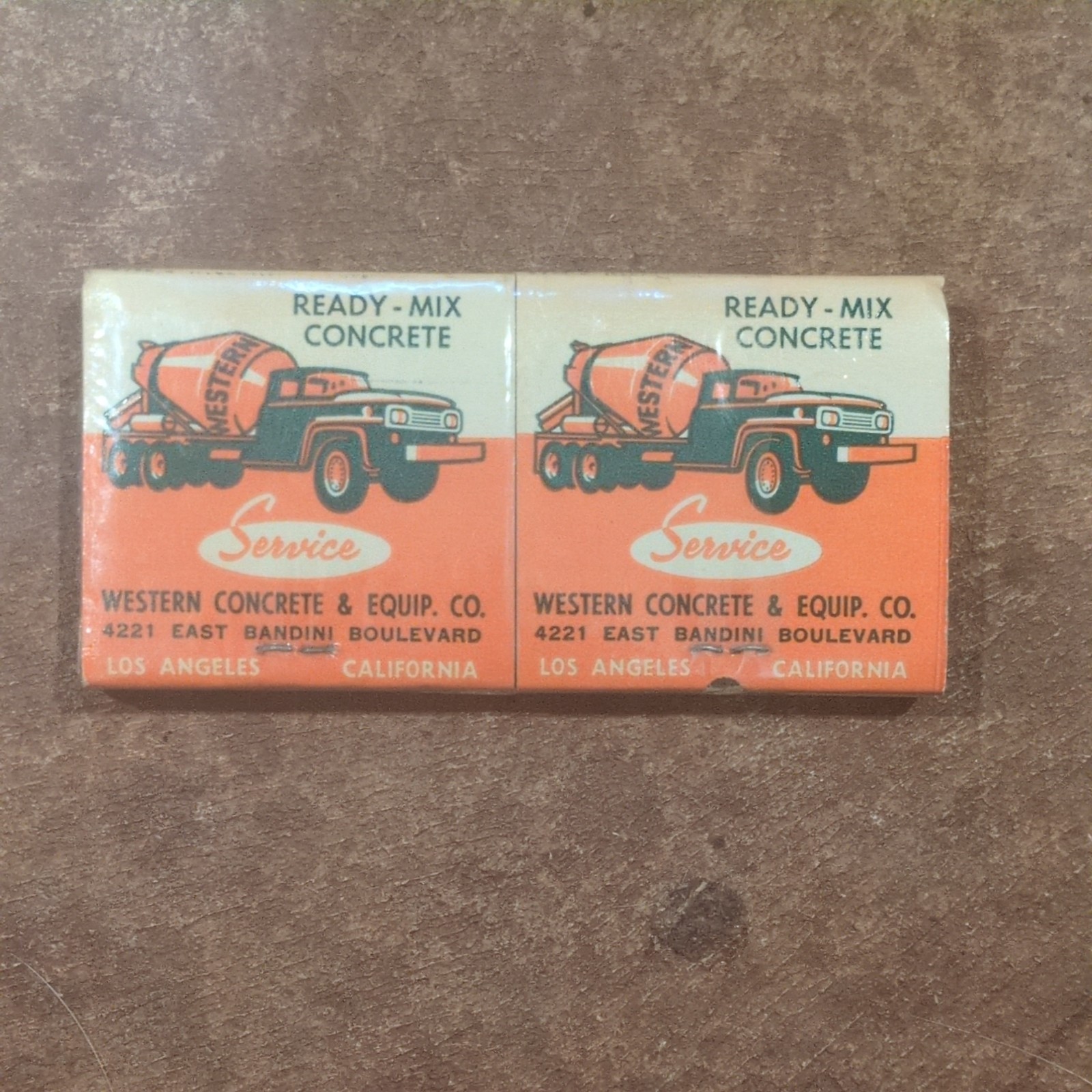 4Pack Vintage Match Cover: Western Concrete & Equipment Co., LA Ca.