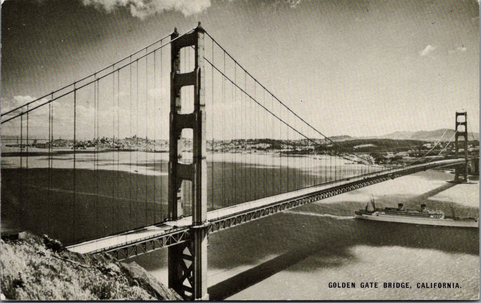 Vintage Golden Gate Bridge San Francisco Conoco Touraide Postcard RPPC Era