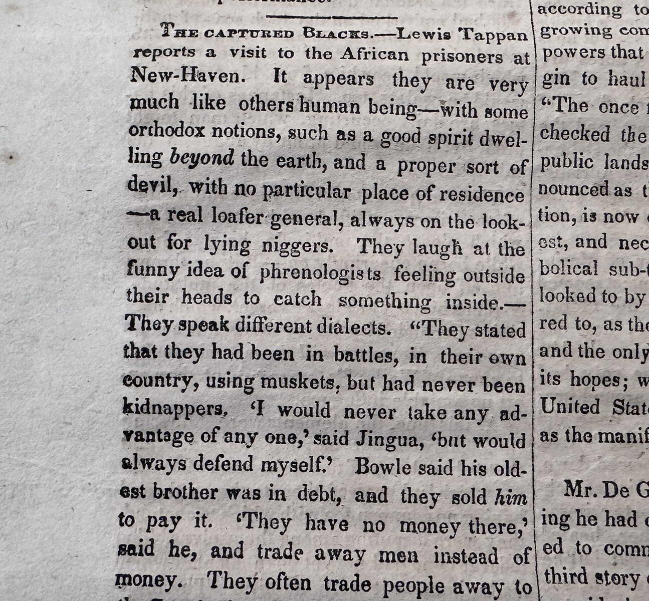 1839 Amistad Mutiny Ship Slaves, Detroit Negro Attempted Wife Murder Newspaper