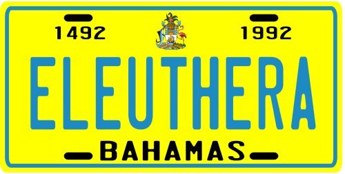 Eleuthera Bahamas Island Aluminum License Plate