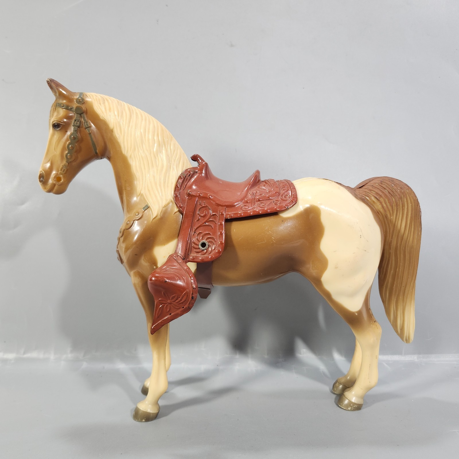 Breyer Palomino Pinto Western Saddle Horse #56 Brown White with MCM VTG \'50-\'60s