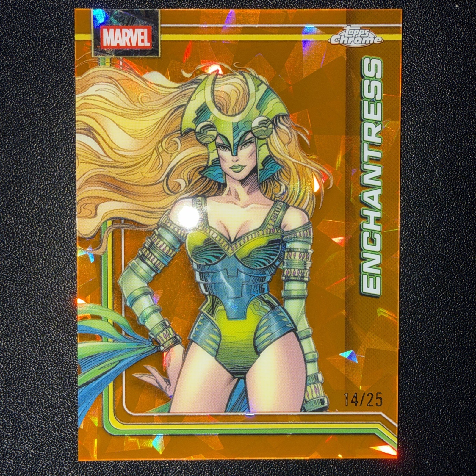 2026 Topps Chrome Marvel Comics Sapphire Enchantress Orange /25