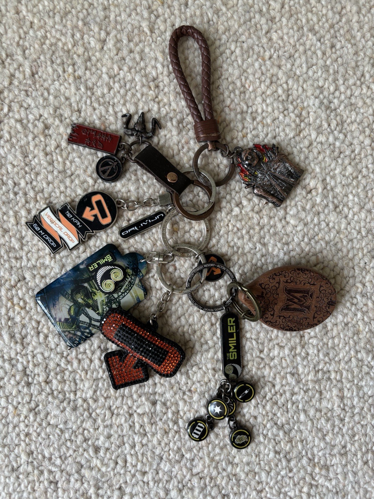 Alton Towers Charm Keyring Wicker Man Smiler 13 Nemesis Oblivion