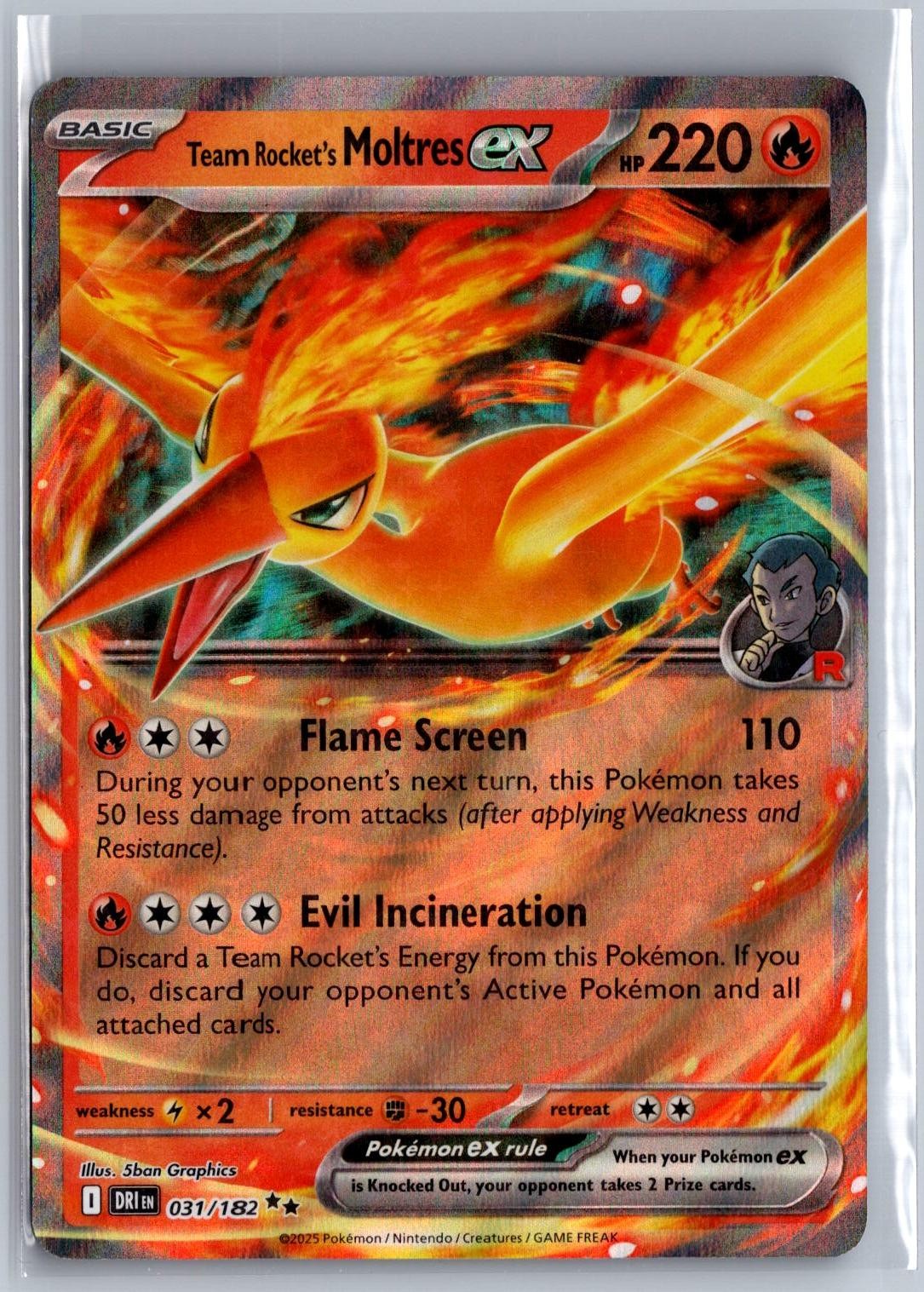 Team Rocket\'s Moltres ex 031/182 Holo NM