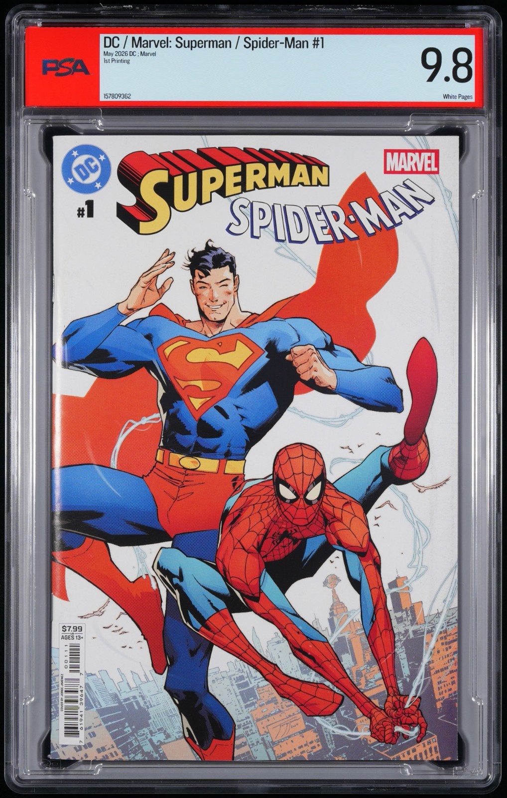 DC/Marvel: Superman/Spider-Man #1 - 1st Printing - Jorge Jiménez - PSA 9.8