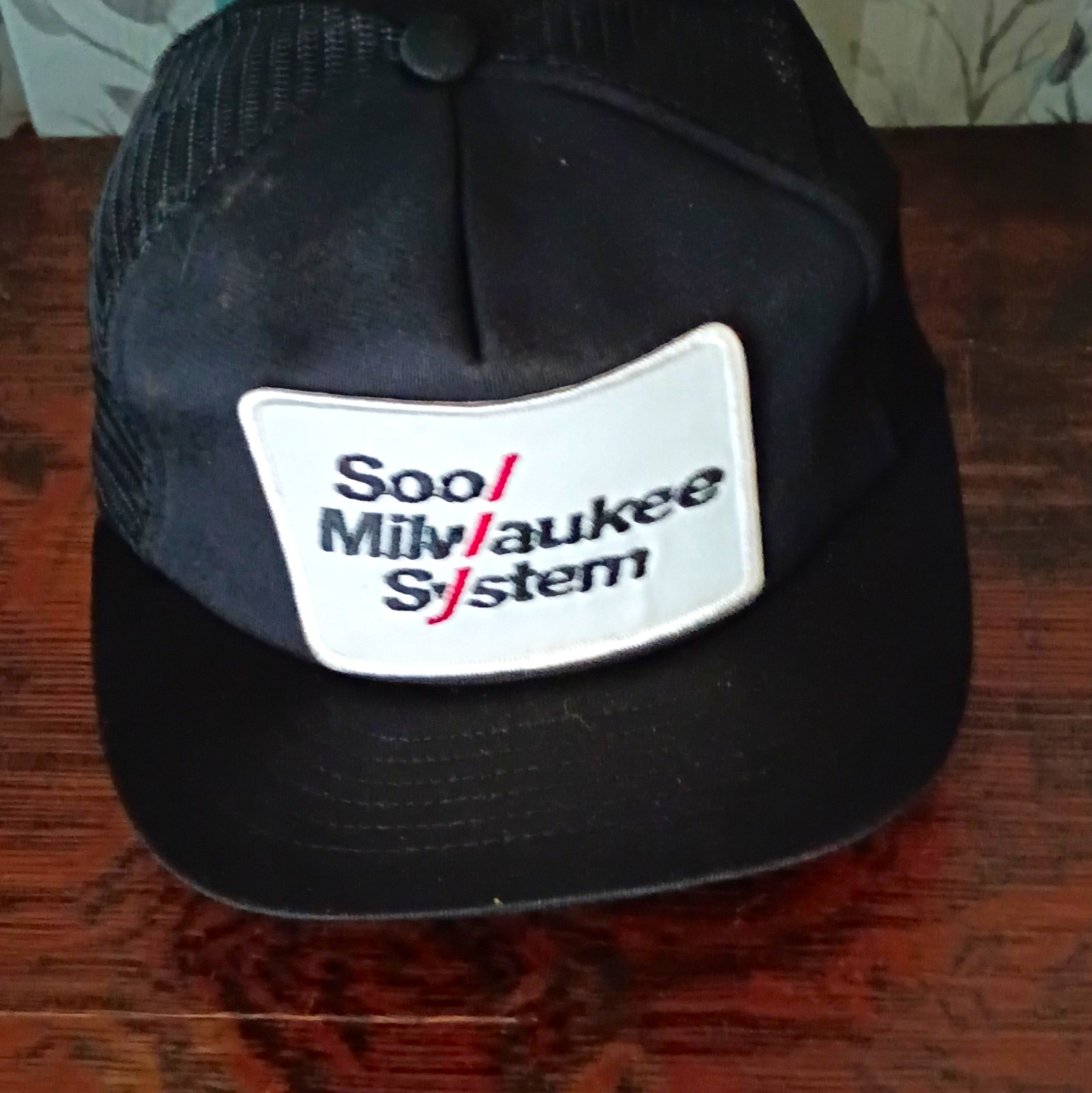 Soo/Milwaukee System Railroad Trucker Hat Black Mesh Snapback Cap