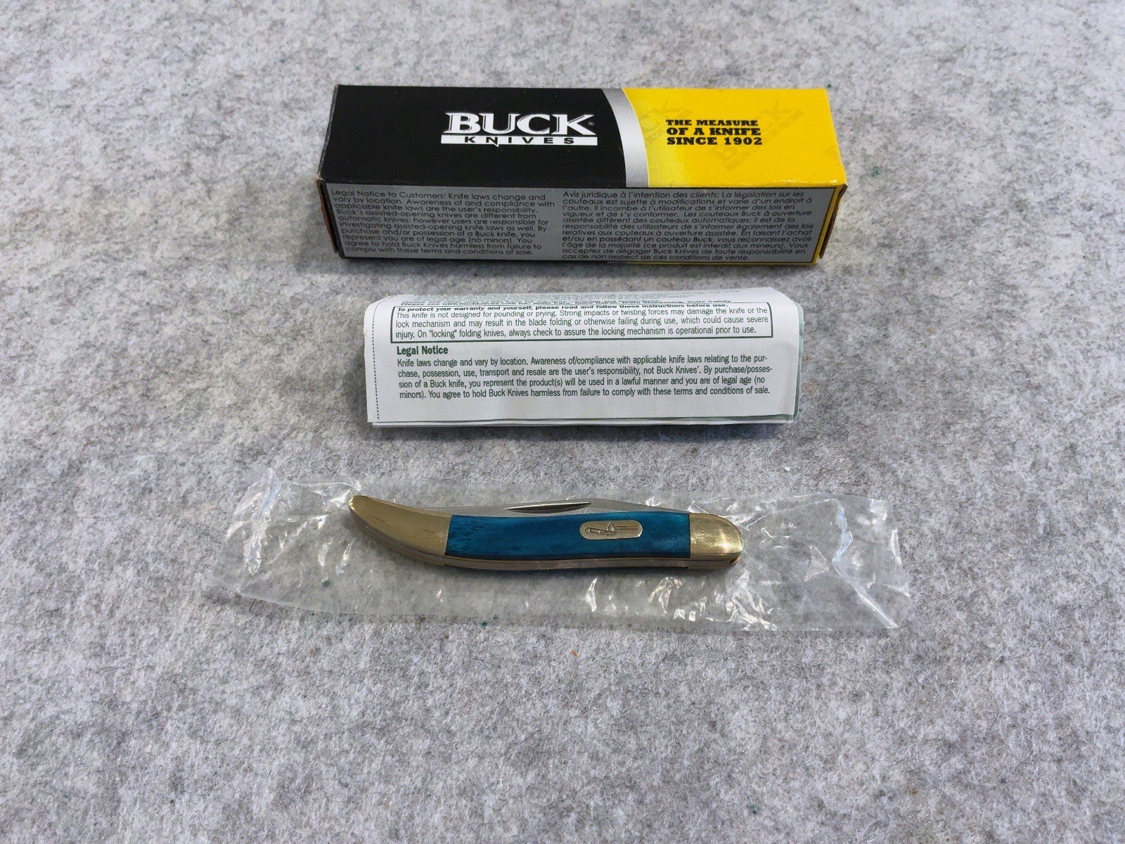 2008 Buck 385 BU385B Toothpick Blue Folding Pocket Knife New In Box