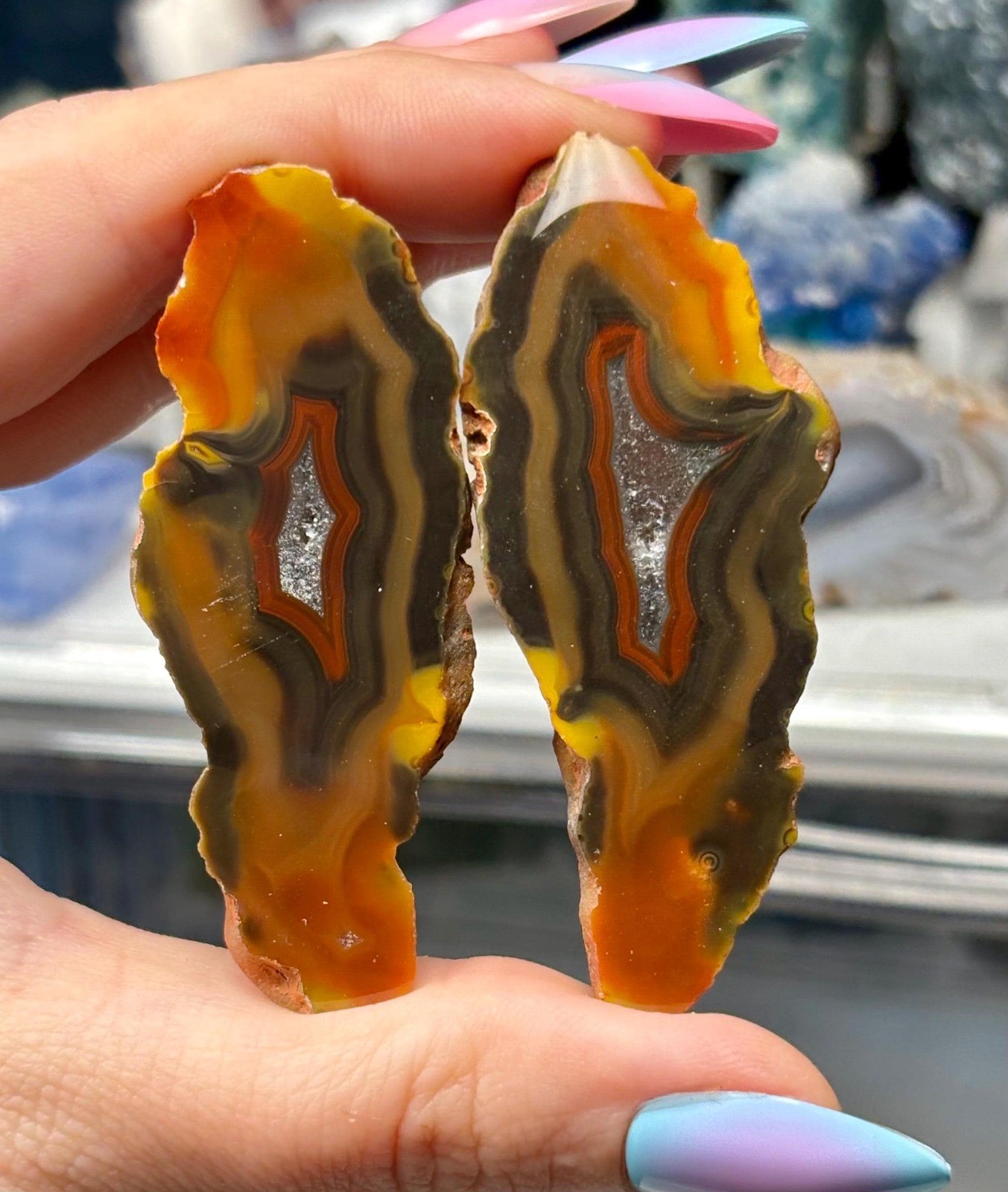 Condor Agate | Polished Banded Agate Pair | Argentina Crystal Specimen