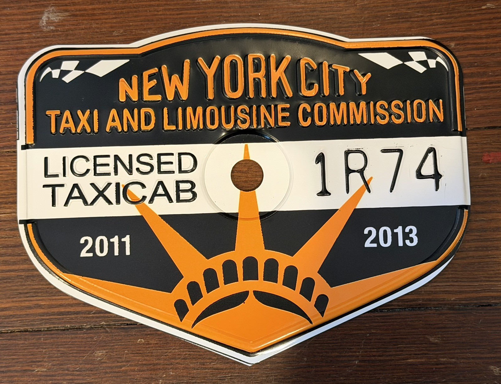 VINTAGE NEW YORK NYC TAXI TLC MEDALLION LICENSE PERMIT