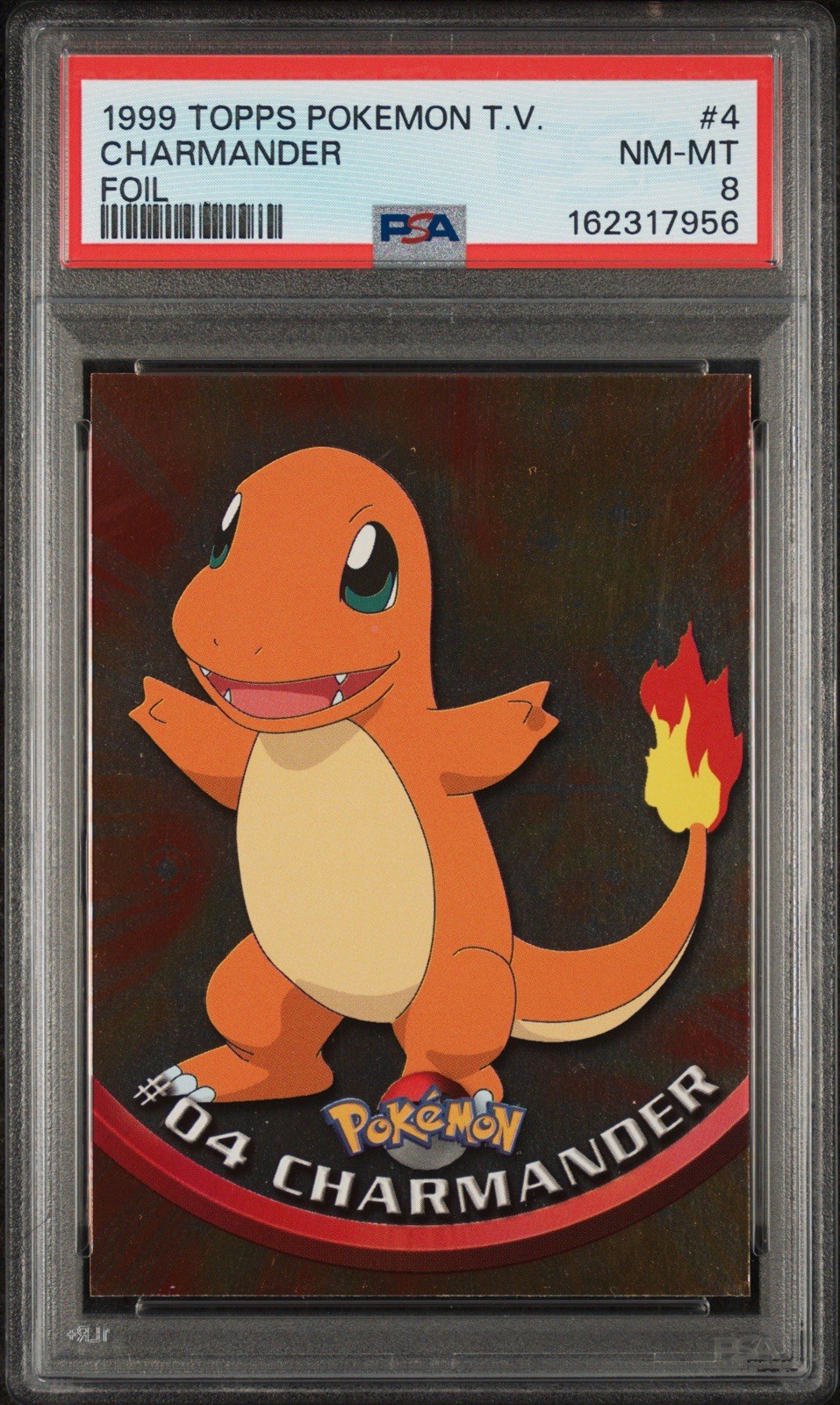 1999 Topps Pokemon T.V. Charmander FOIL PSA 8 NM-MT 1st Edition-Blue Topps Logo