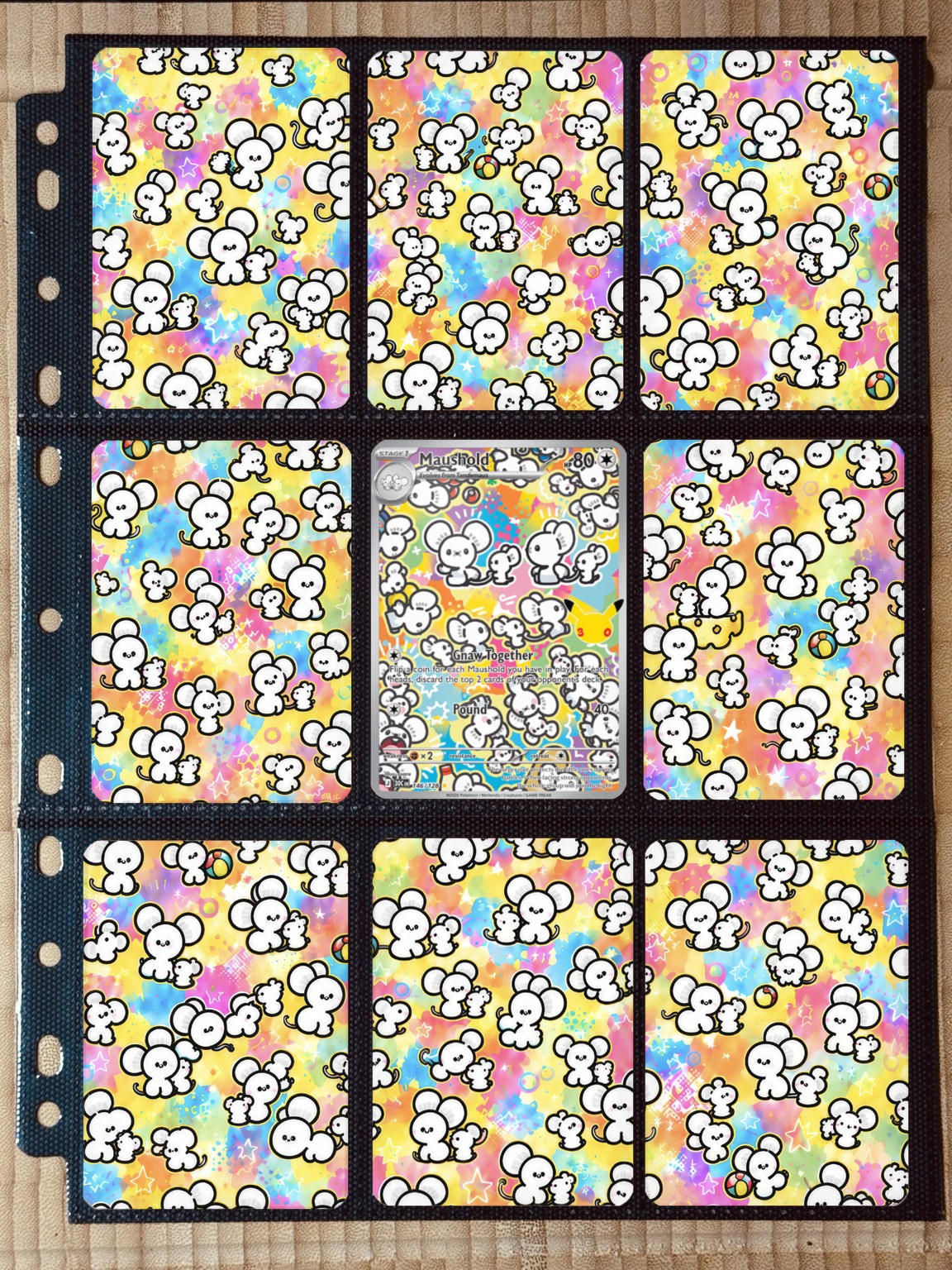 Pokémon Maushold 146/128 Extended Art Binder Insert | 3x3 9-Pocket