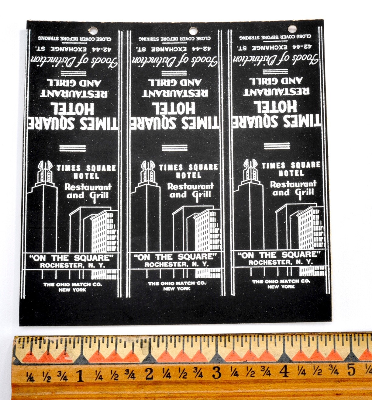 Vintage 1930's Times Square Hotel Restaurant - New York City-Matchbook Cover #30