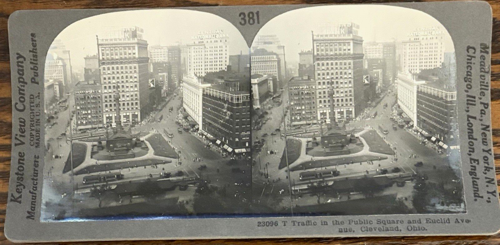 Keystone View Stereoview Public Square Euclid Avenue Cleveland Ohio Traffic