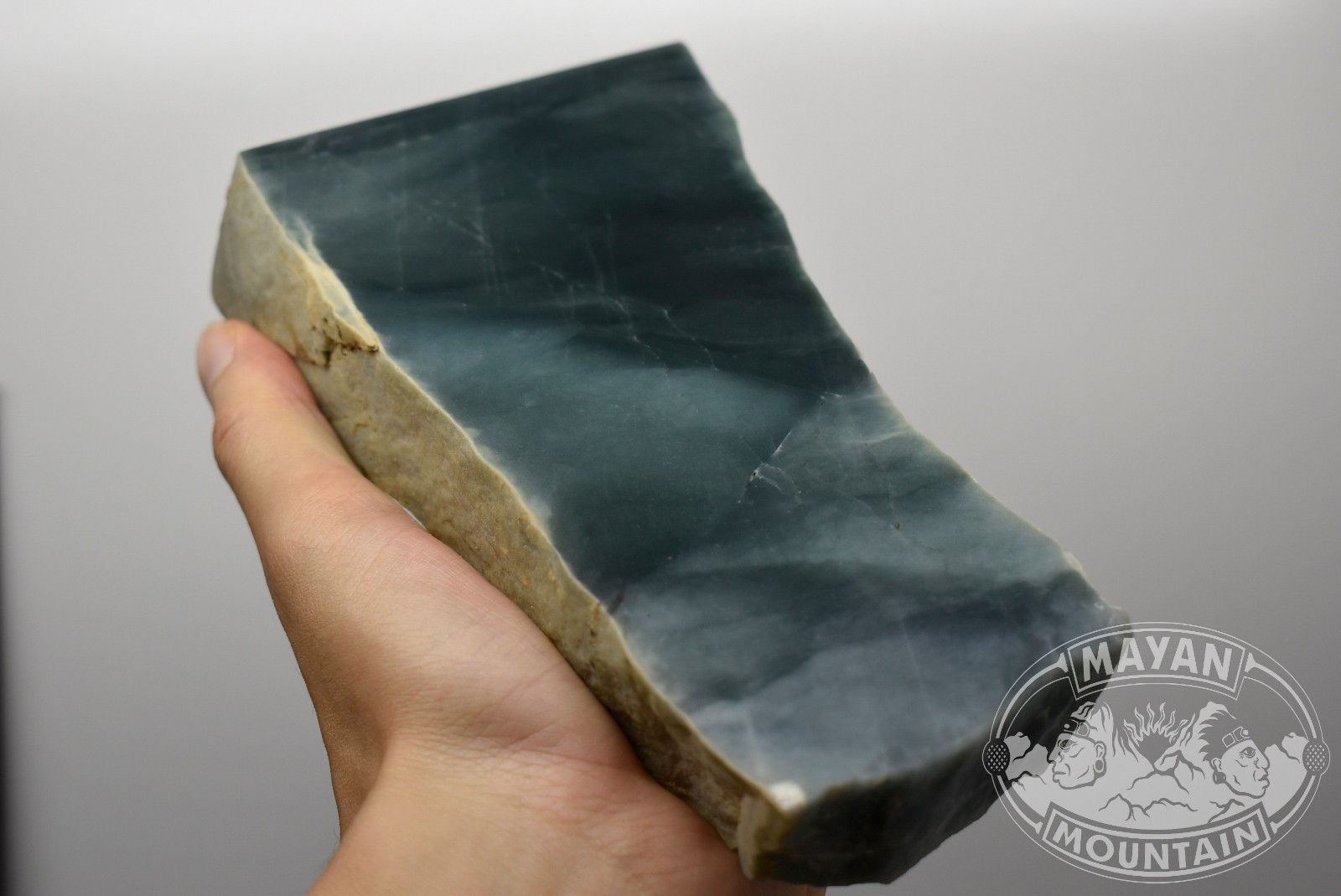 DARK ICY BLUE GUATEMALA JADEITE JADE ROUGH MAYAN MOUNTAIN