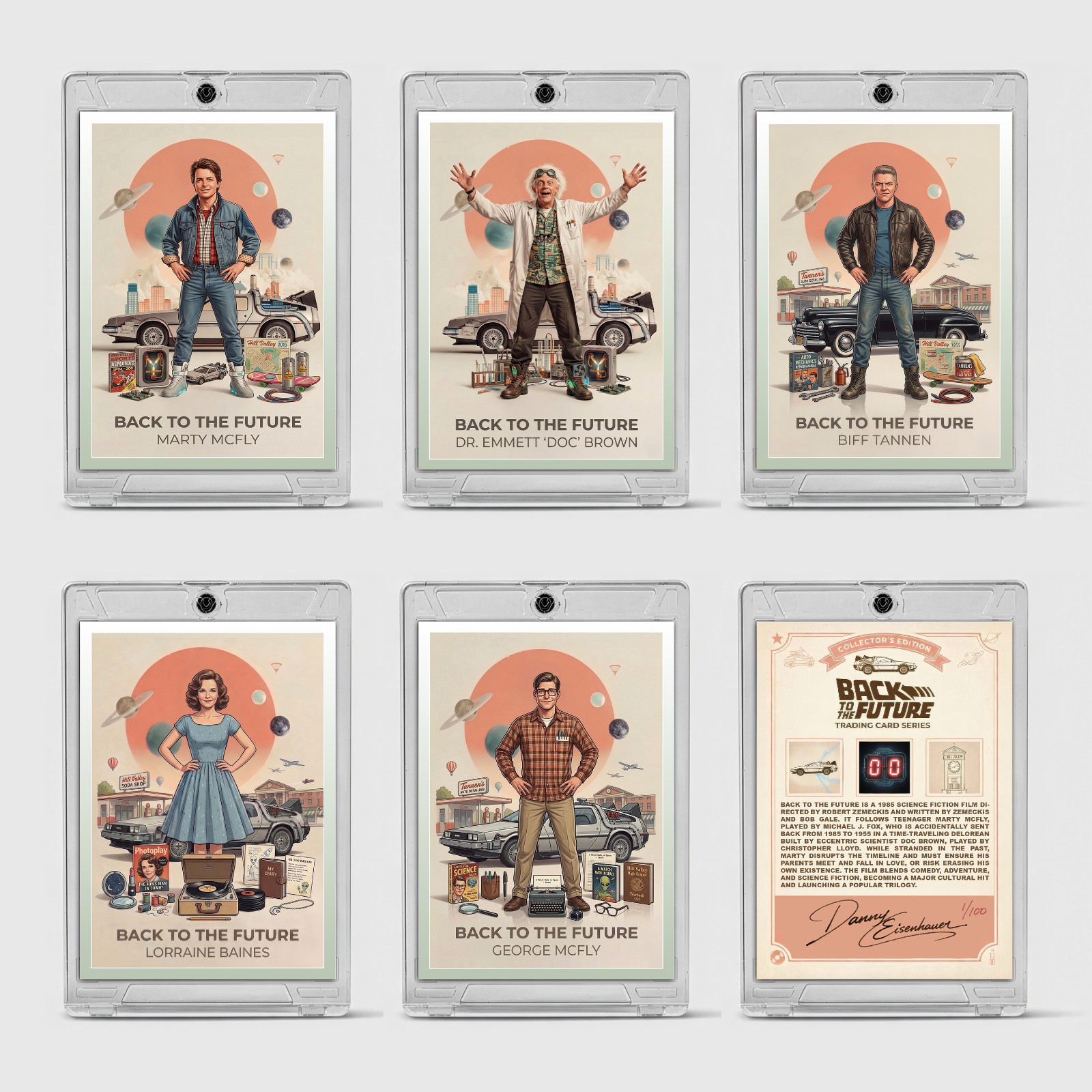 Back to the Future Trading Card Set (5 Cards) | Artist Signed and Numbered