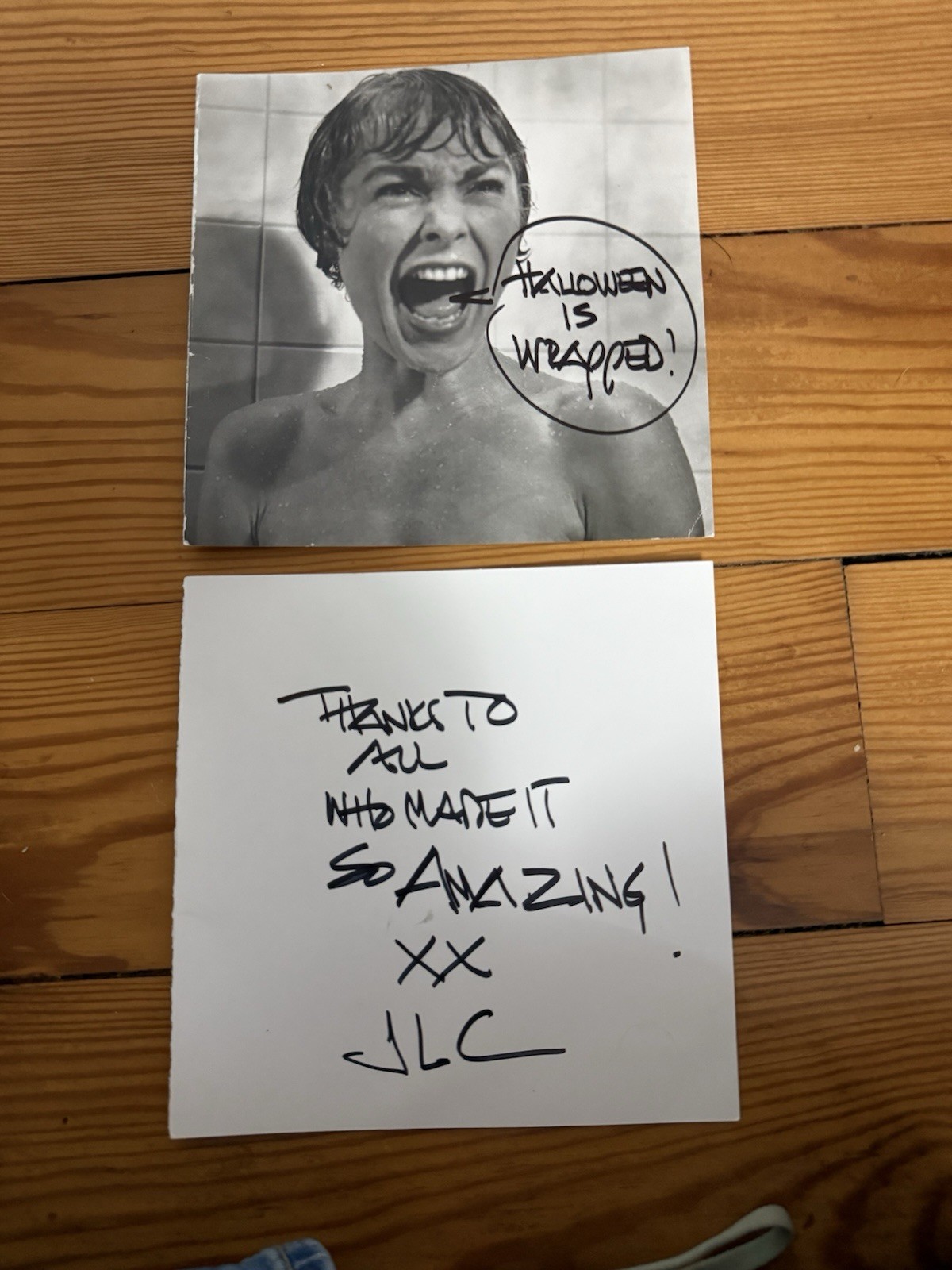 Picture Of Janet Leigh With Jamie Lee Curtis Caption Hand Written By JLC.