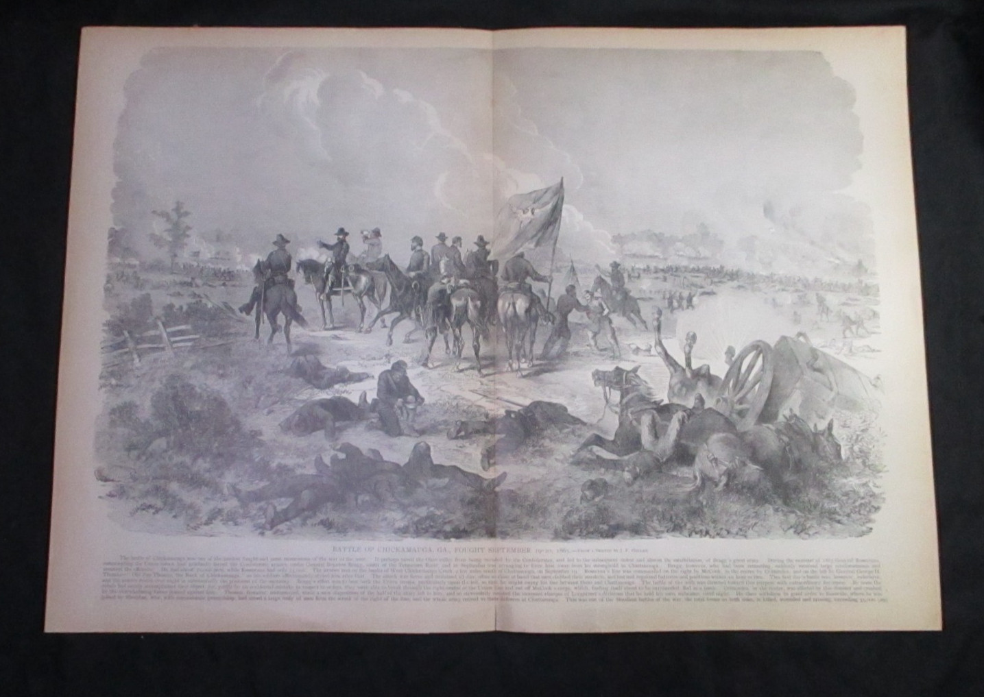 1885 Civil War Print - Battle of Chickamauga, Georgia, Additional Paragraph Info