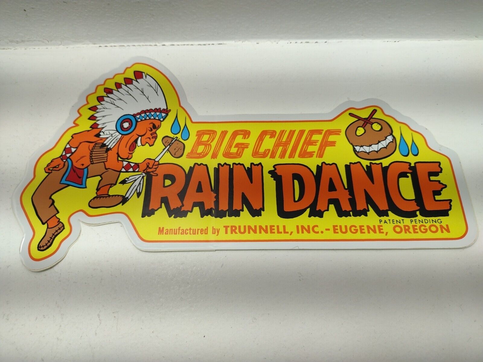 Vintage Indian Native American Sticker Decal Slide Transfer Big Chief Rain Dance
