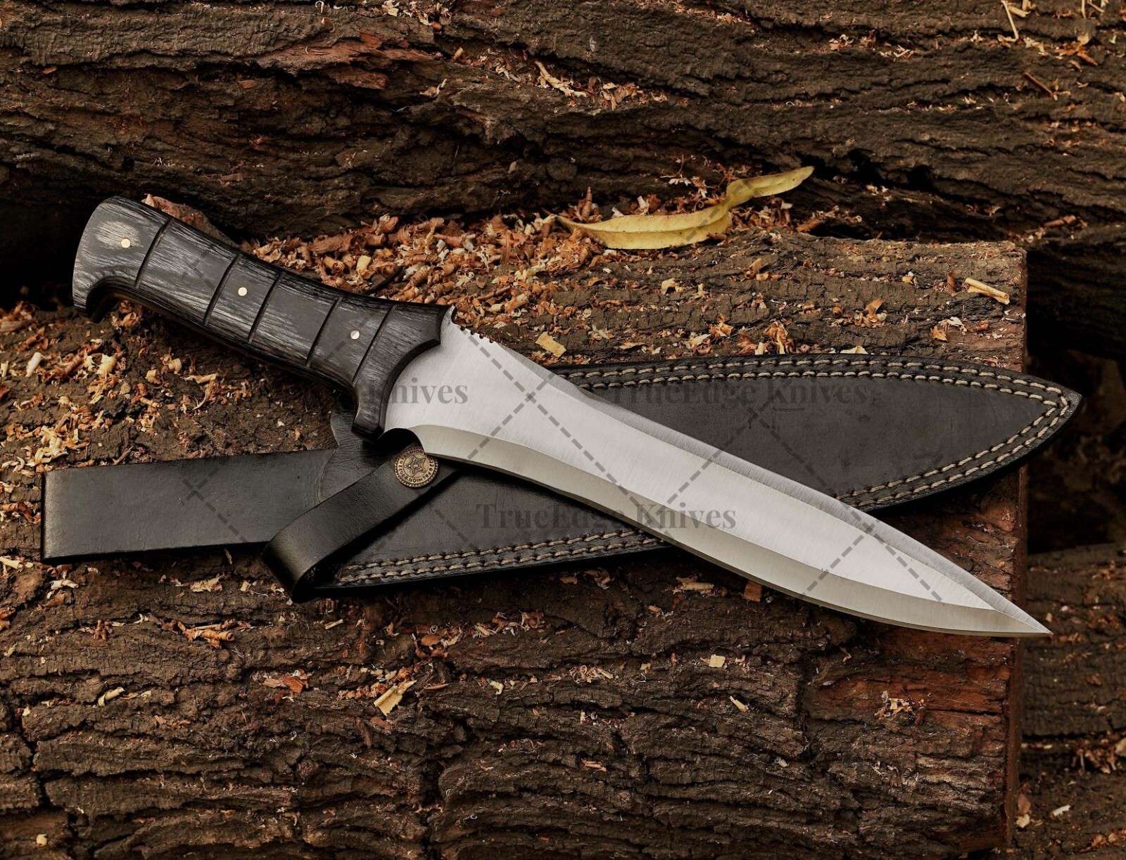 HANDMADE RE4 LEON KENNEDY KNIFE D2 STEEL TOOL RESIDENT EVIL 4 WITH SHEATH US-01