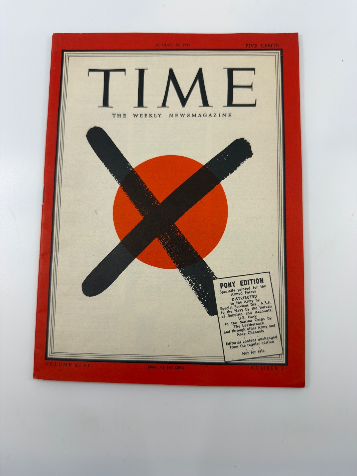 TIME Magazine, August 20, 1945,  Pony Edition WWII End of War Japan Surrender