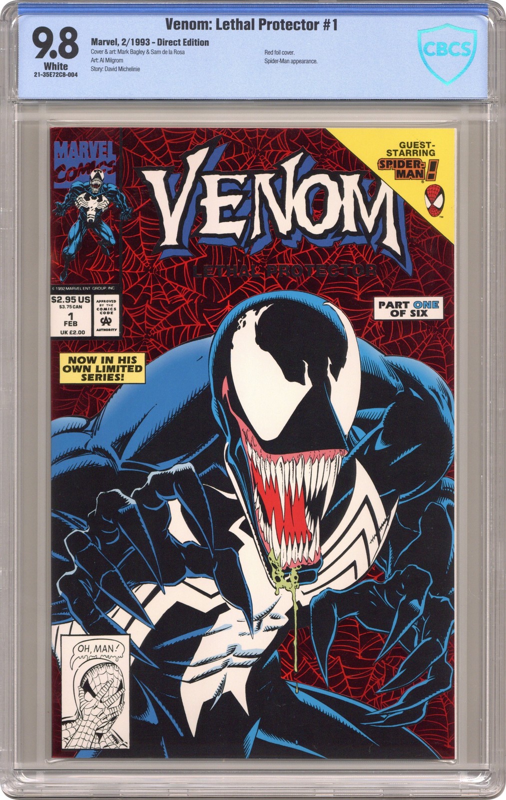 Venom Lethal Protector 1A.D Red Foil Variant CBCS 9.8 1993 21-35E72C8-004