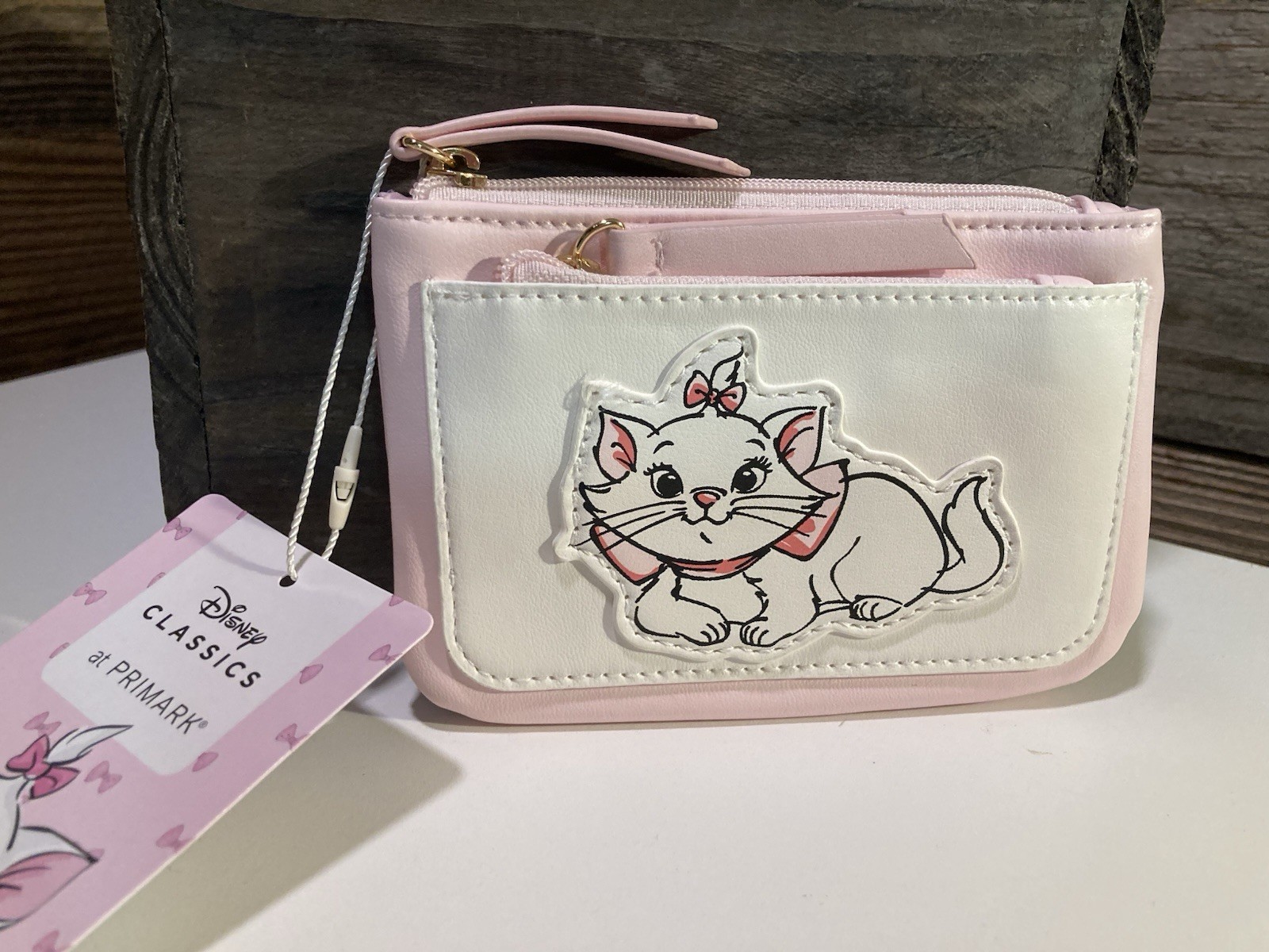 Primark Disney “Marie Aristocats” Zip Coin Purse Light Pink/White NWT