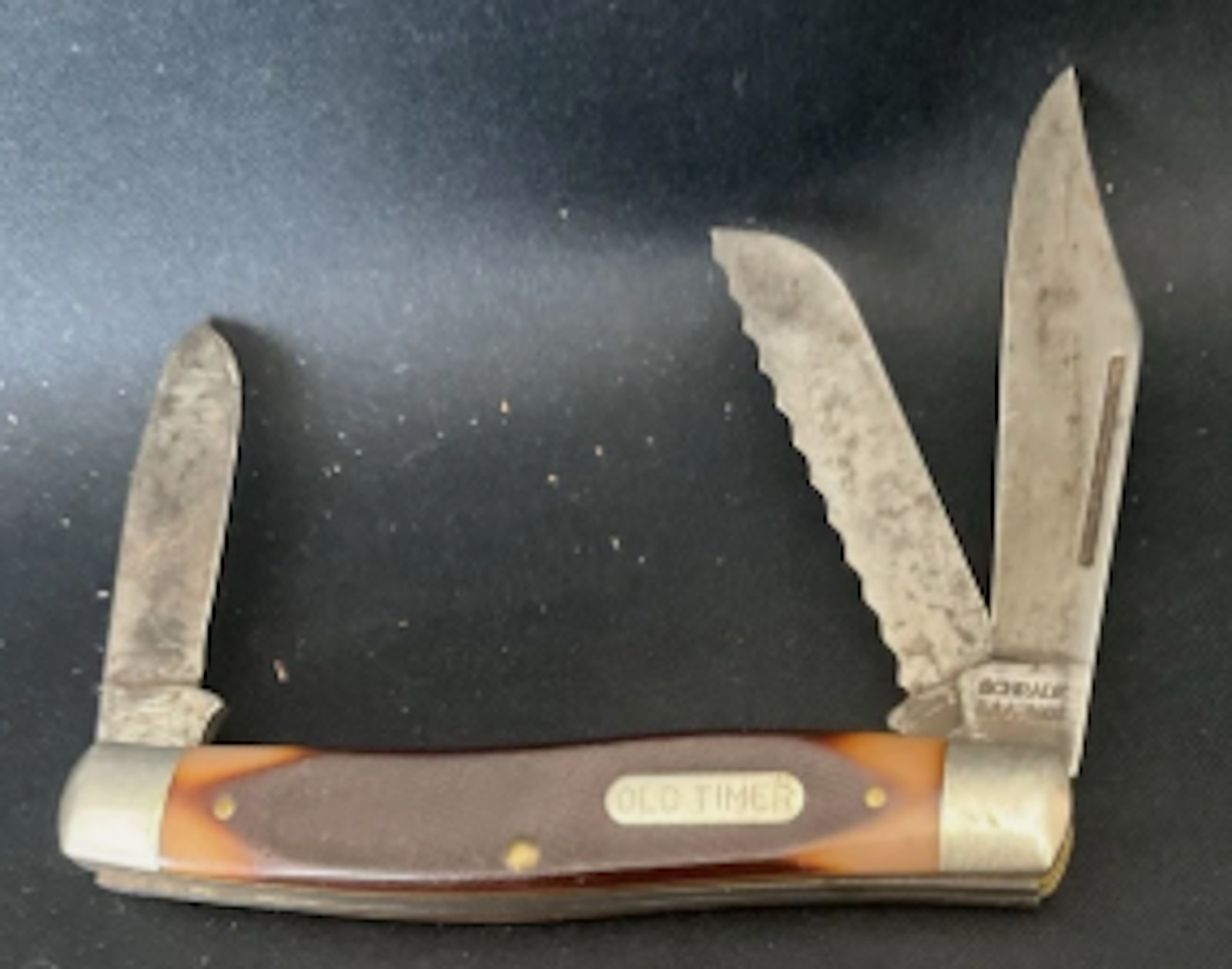 VINTAGE SCHRADE USA 89OT OLD TIMER BLAZER  3 BLADE LARGE STOCKMAN POCKET KNIFE
