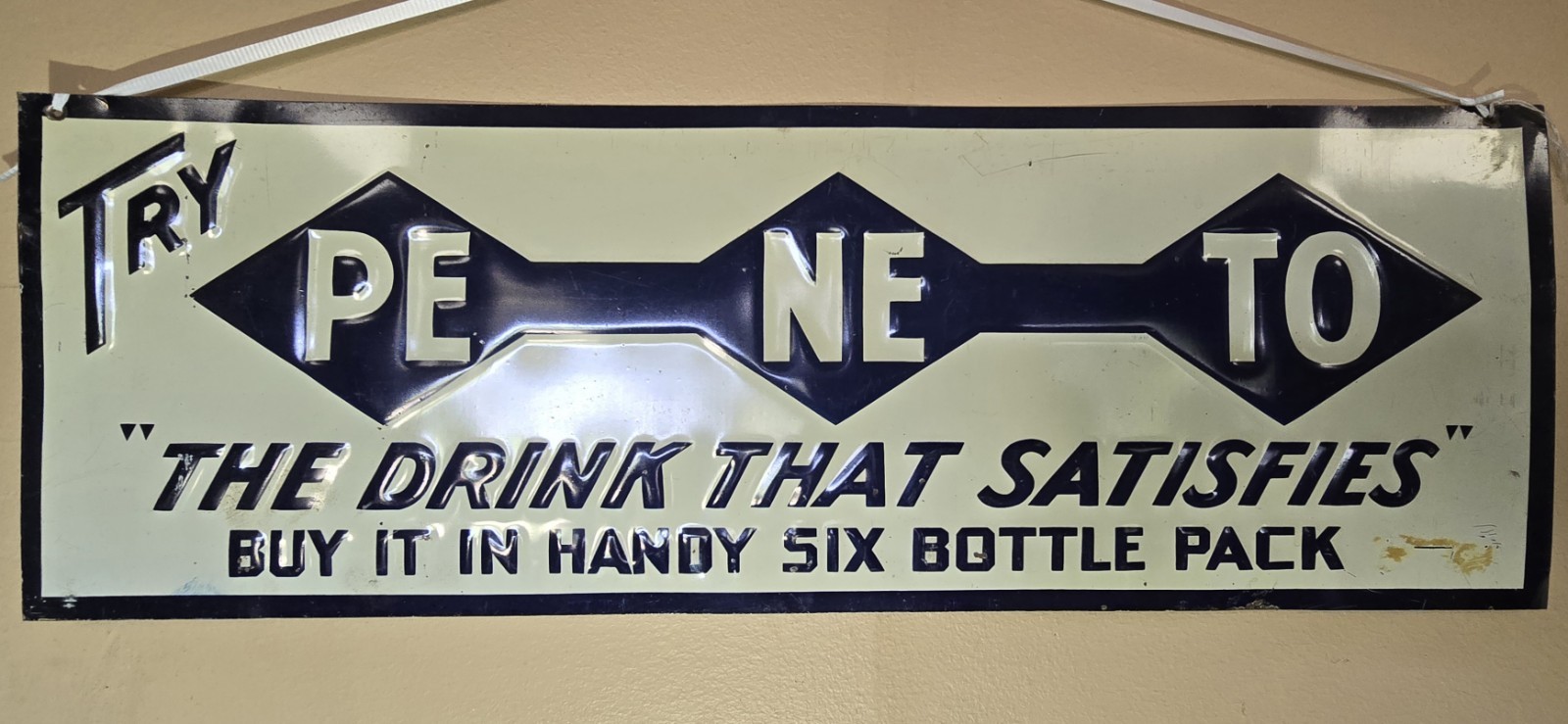 Vintage 1930\'s 1940\'s PE-NE-TO SODA POP Metal Sign Very Rare