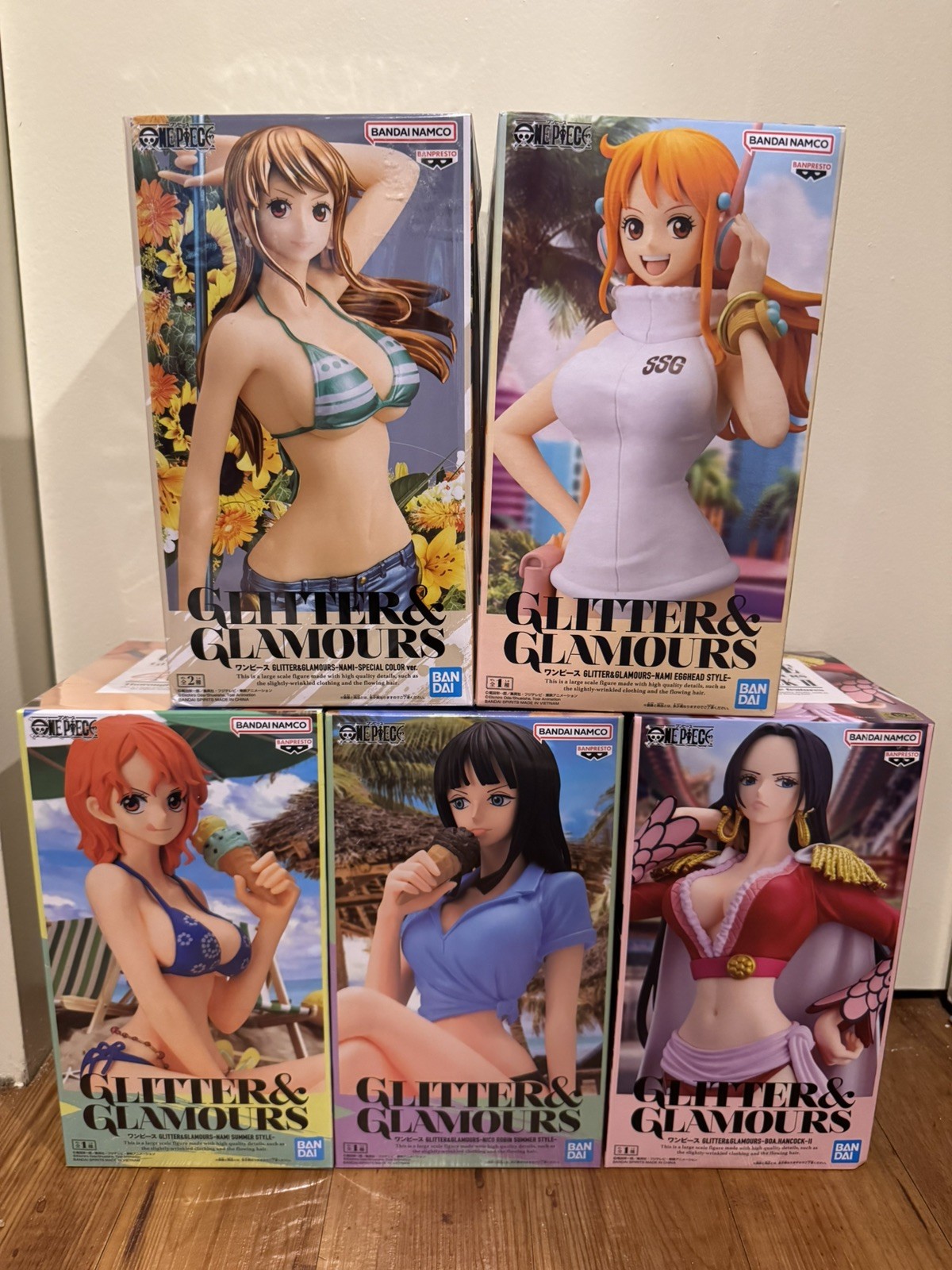 One Piece Heroine Glitter & Glamours Figure Bundle Nami Robin Boa Hancock 5pc