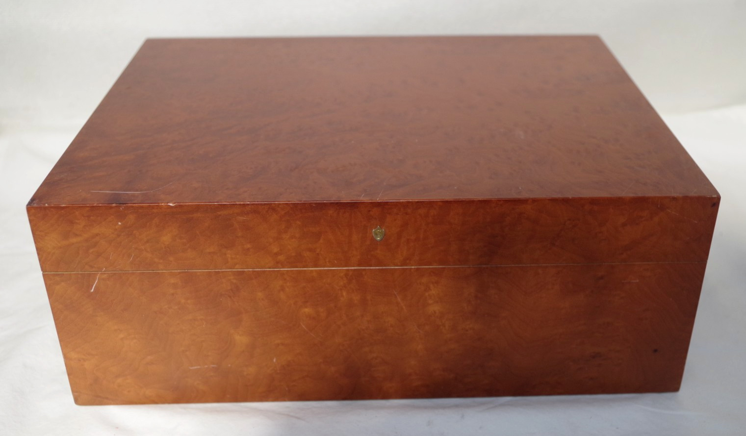 P5 Awesome Vintage Savinelli 1876 Cigar Humidor Burlwood Hinged Box Case